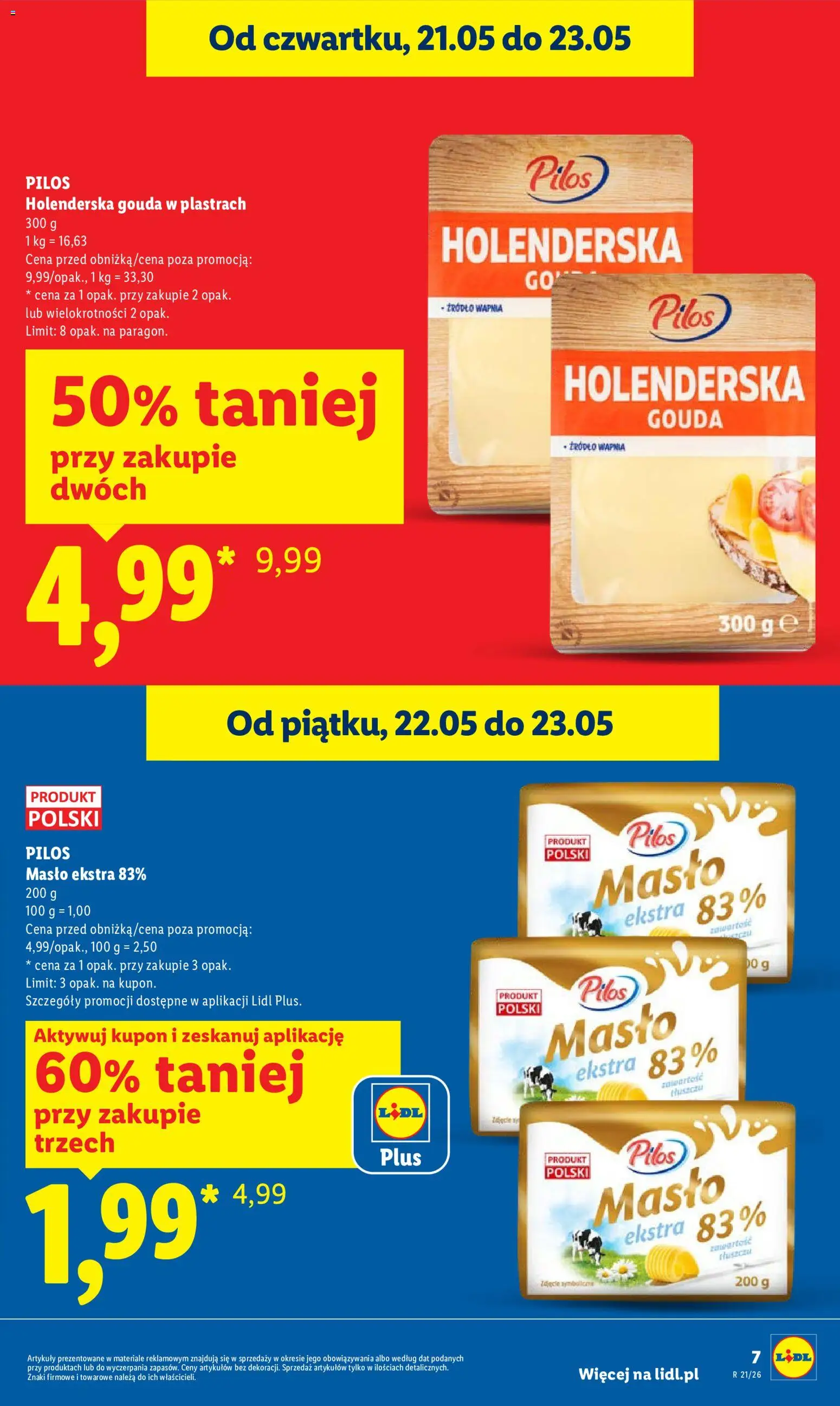 Lidl Polsko leták od 21.05.2026 | Strana: 7 | Produkty: Gouda, Máslo