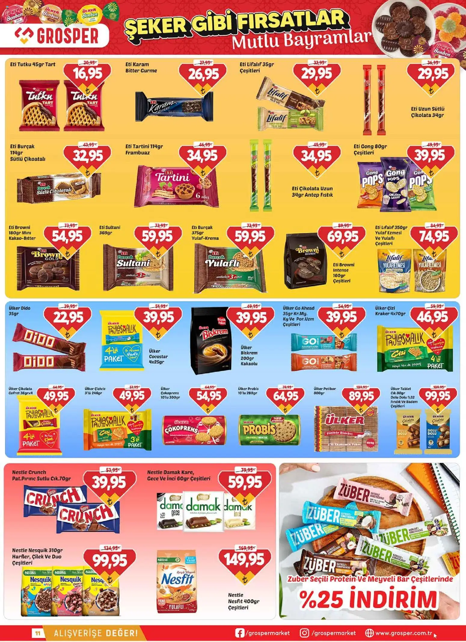Grosper Katalog - 13.03.2026 tarihinden itibaren geçerlidir | Sayfa: 11 | Ürünler: Fıstık, Çikolata, Çilek, Fındık