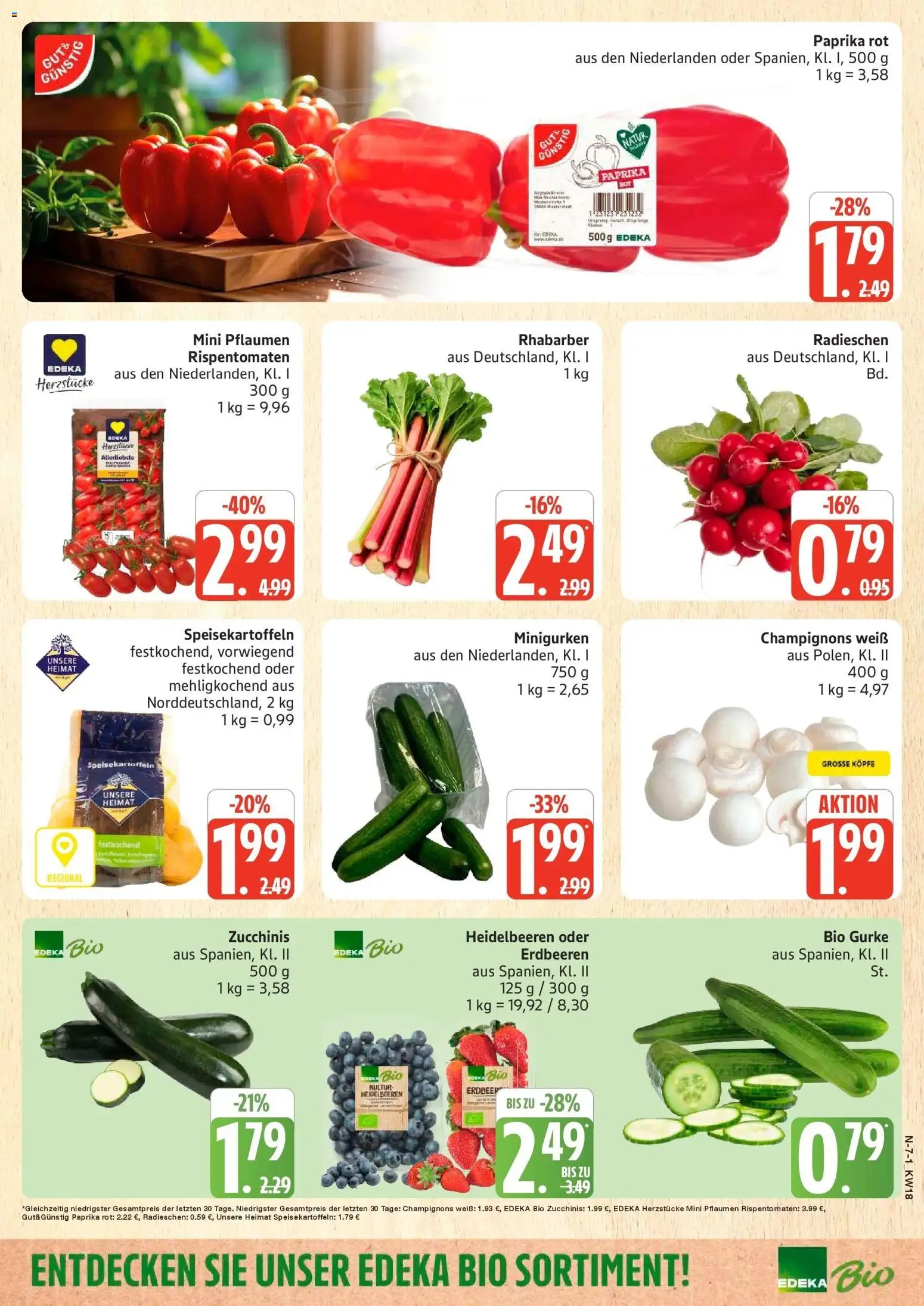 Marktkauf Prospekt Neuenkirchen	 – gültig ab 27.04.2026 | Seite: 7 | Produkte: Paprika rot, Heidelbeeren, Champignons, Paprika