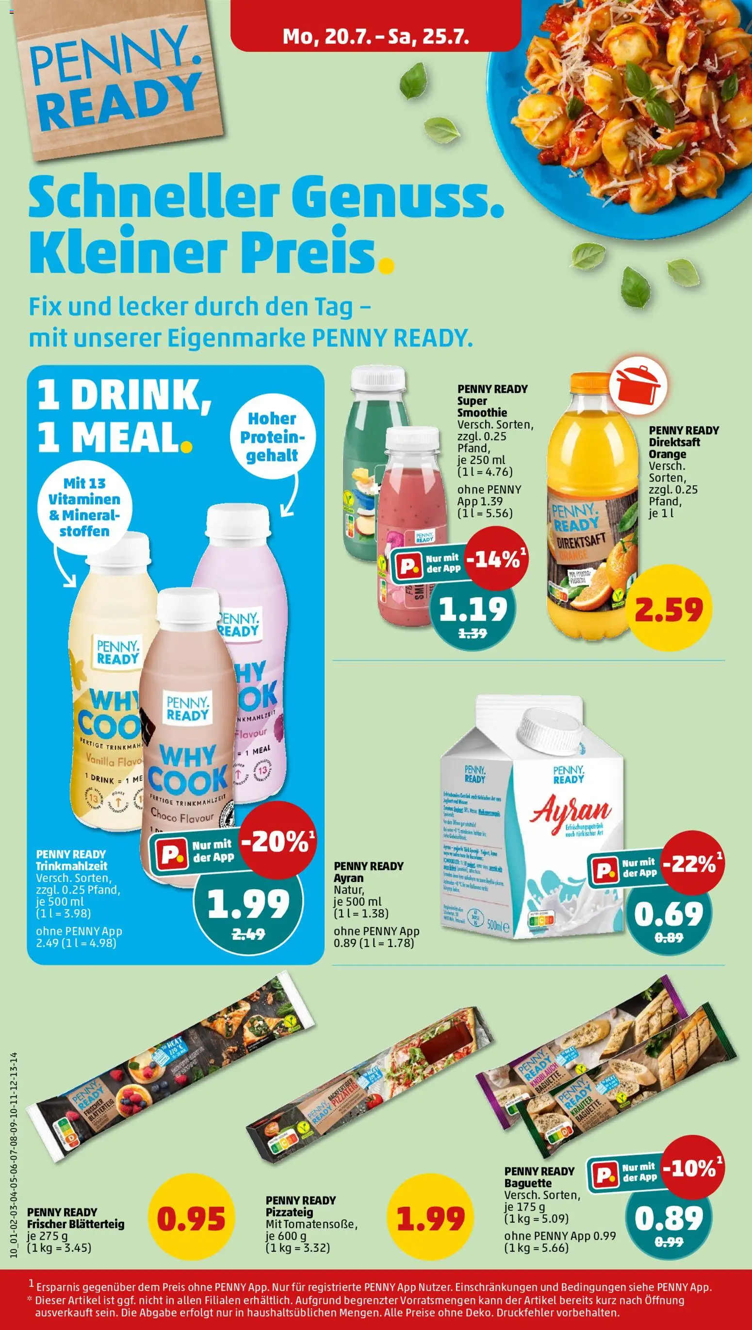 Penny Prospekt – gültig ab 20.07.2026 | Seite: 12 | Produkte: Baguette, Knoblauch, Pizza