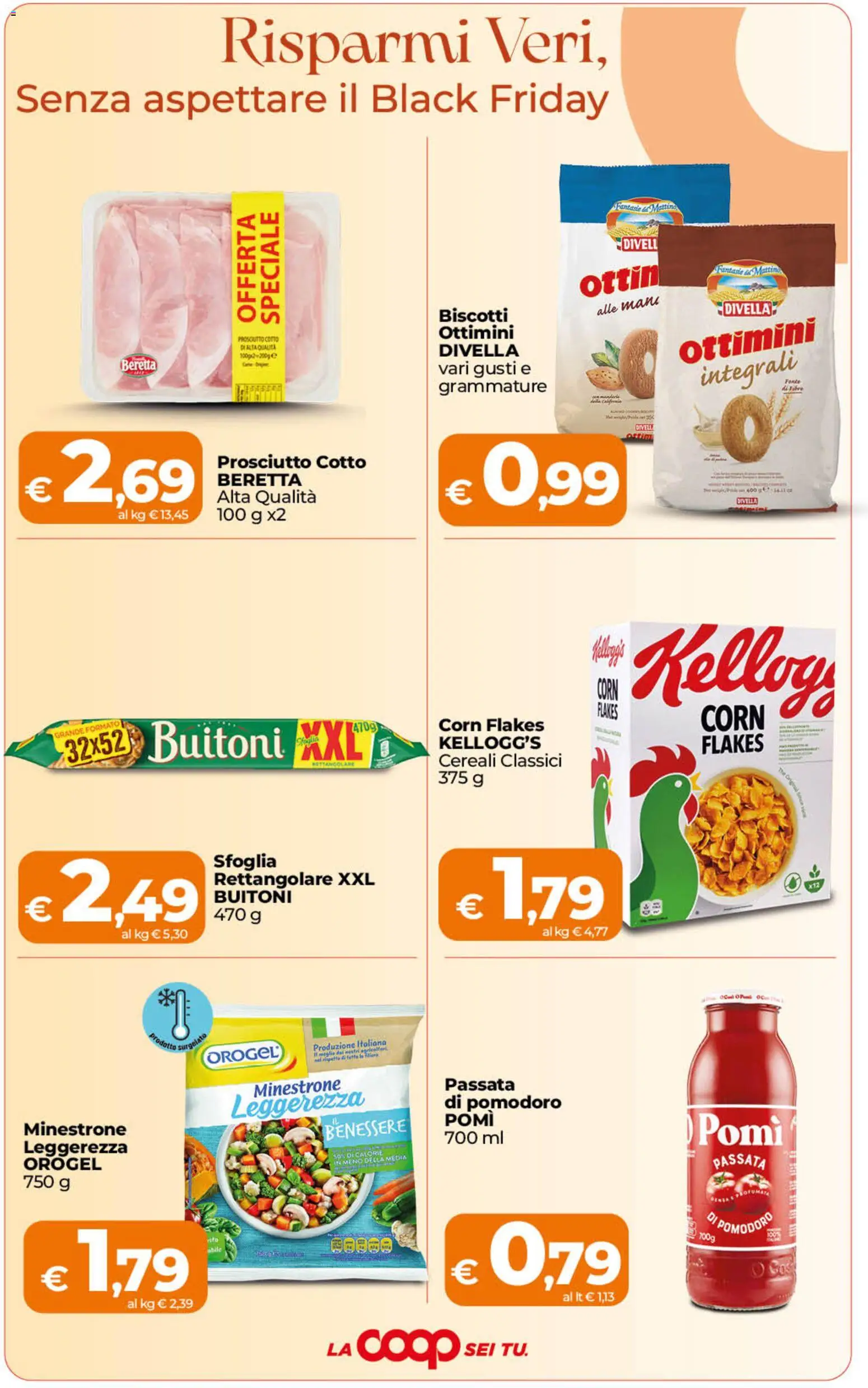 Volantino Ipercoop del 23/10/2026 | Pagina: 3 | Prodotti: Minestrone, Prosciutto Cotto, Cereali, Divella