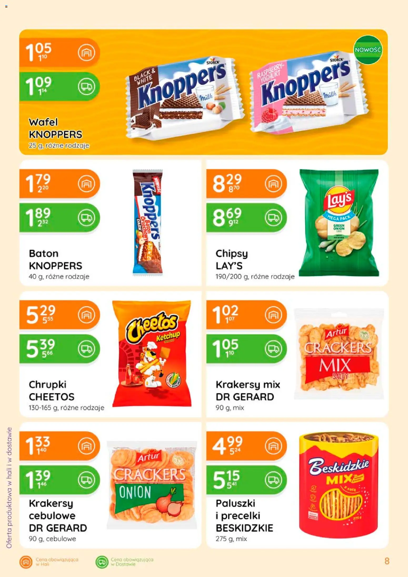 Eurocash gazetka - Ofensywa Spożywcza od 06.08.2026 | Strona: 8 | Produkty: Knoppers, Ketchup, Paluszki, Krakersy