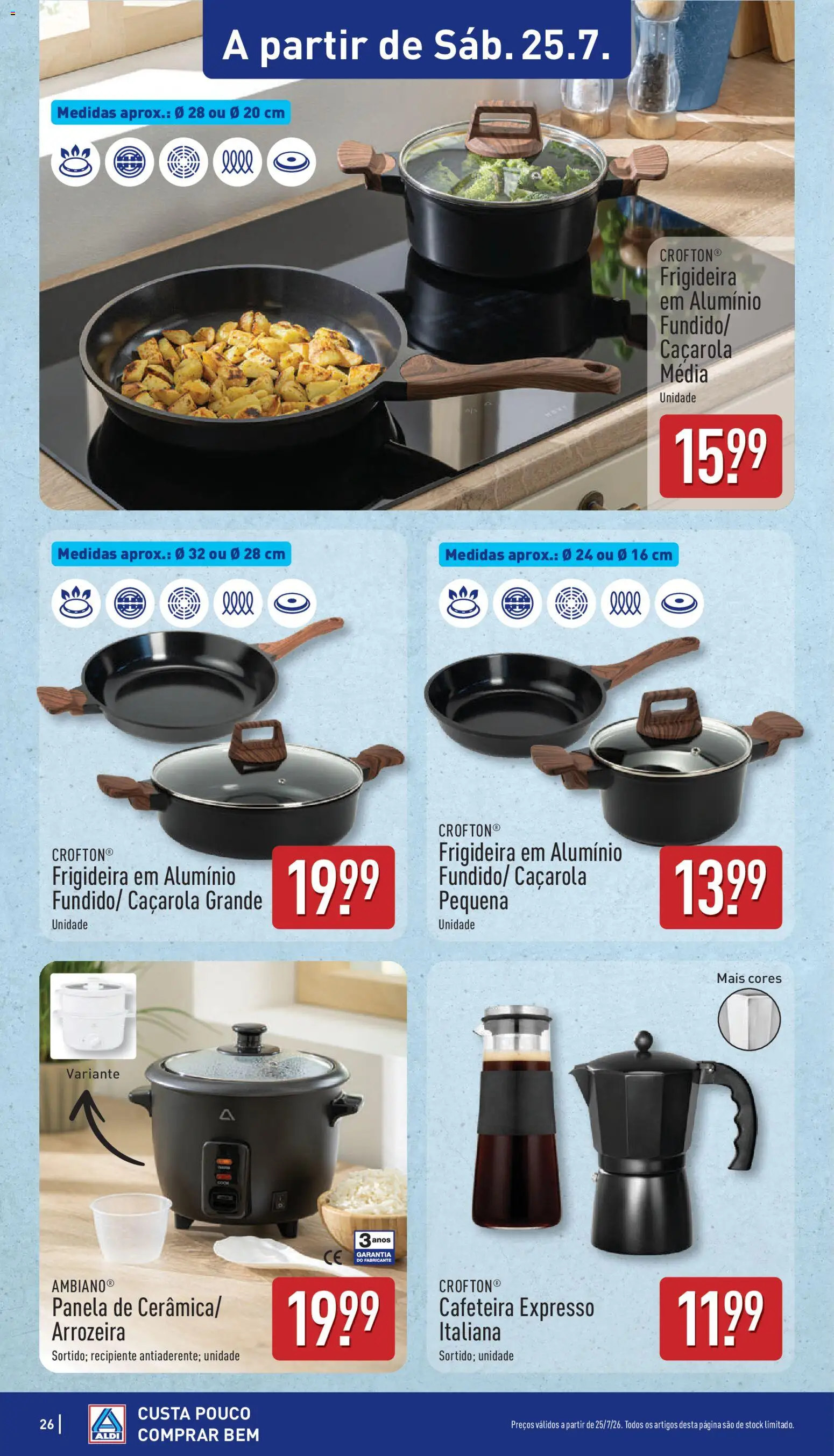 Aldi folheto │ válido de 20/07/2026 | Página: 26 | Produtos: Frigideira, Cafeteira, Panela