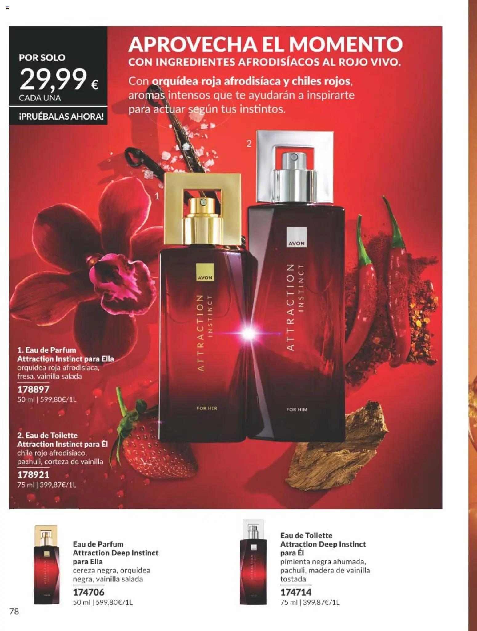 Catálogo AVON campaña 8 │ válido desde el 01/08/2026 | Página: 78 | Productos: Eau de toilette, Ingredientes, Vainilla, Eau de parfum