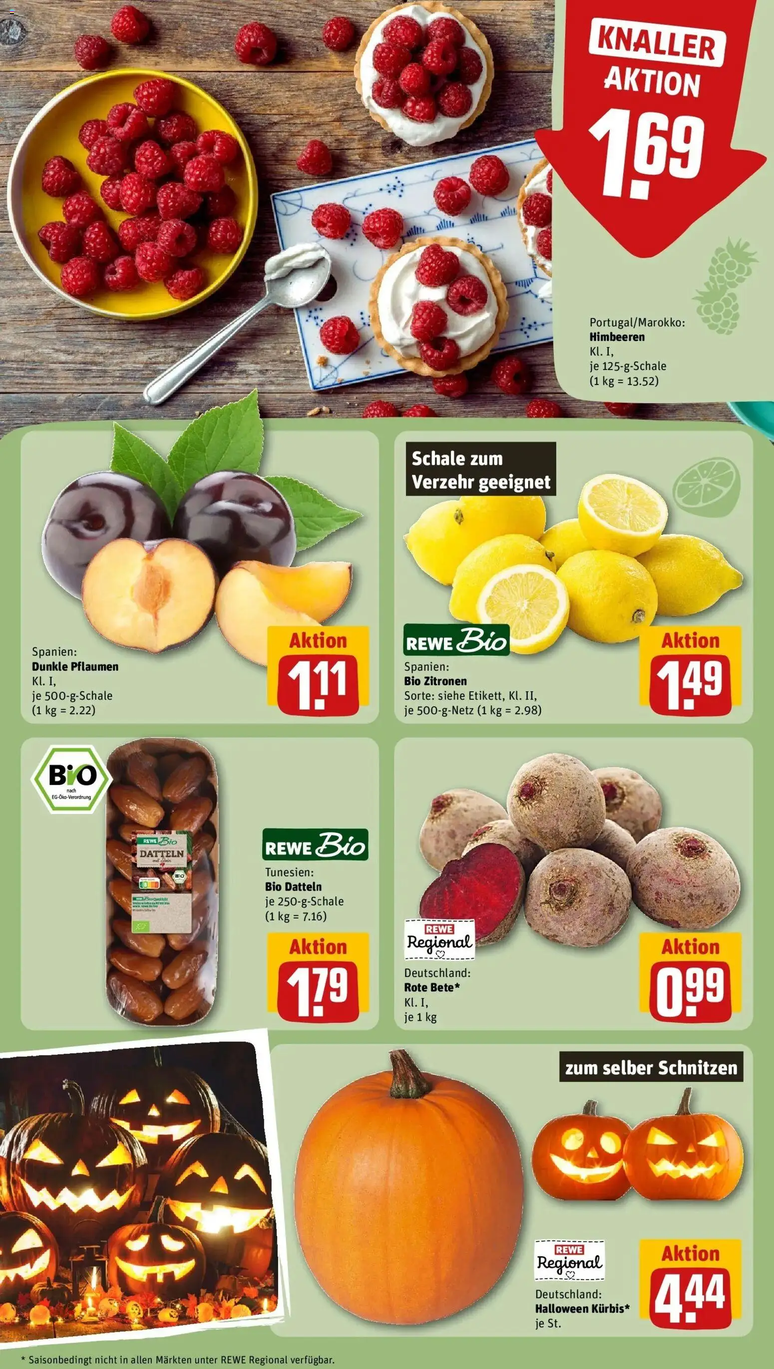 REWE Prospekt ab 12.10.2026 zum Blättern » Angebote | Seite: 7 | Produkte: Himbeeren, Pflaumen, Zitronen