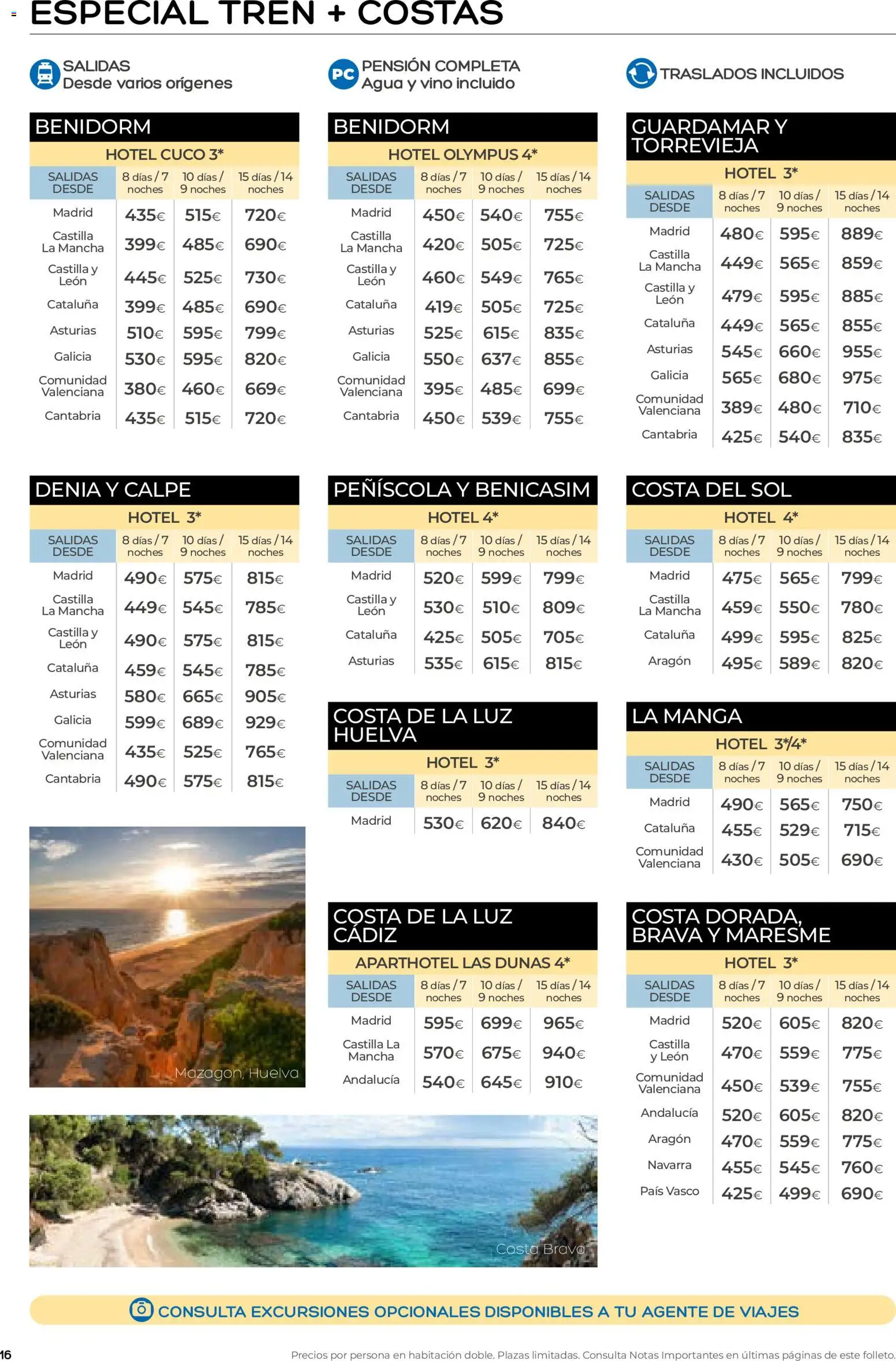 Viajes El Corte Inglés folleto Destinos Otoño y Primavera │ válido desde el 01/07/2026 | Página: 16 | Productos: Vino, Agua