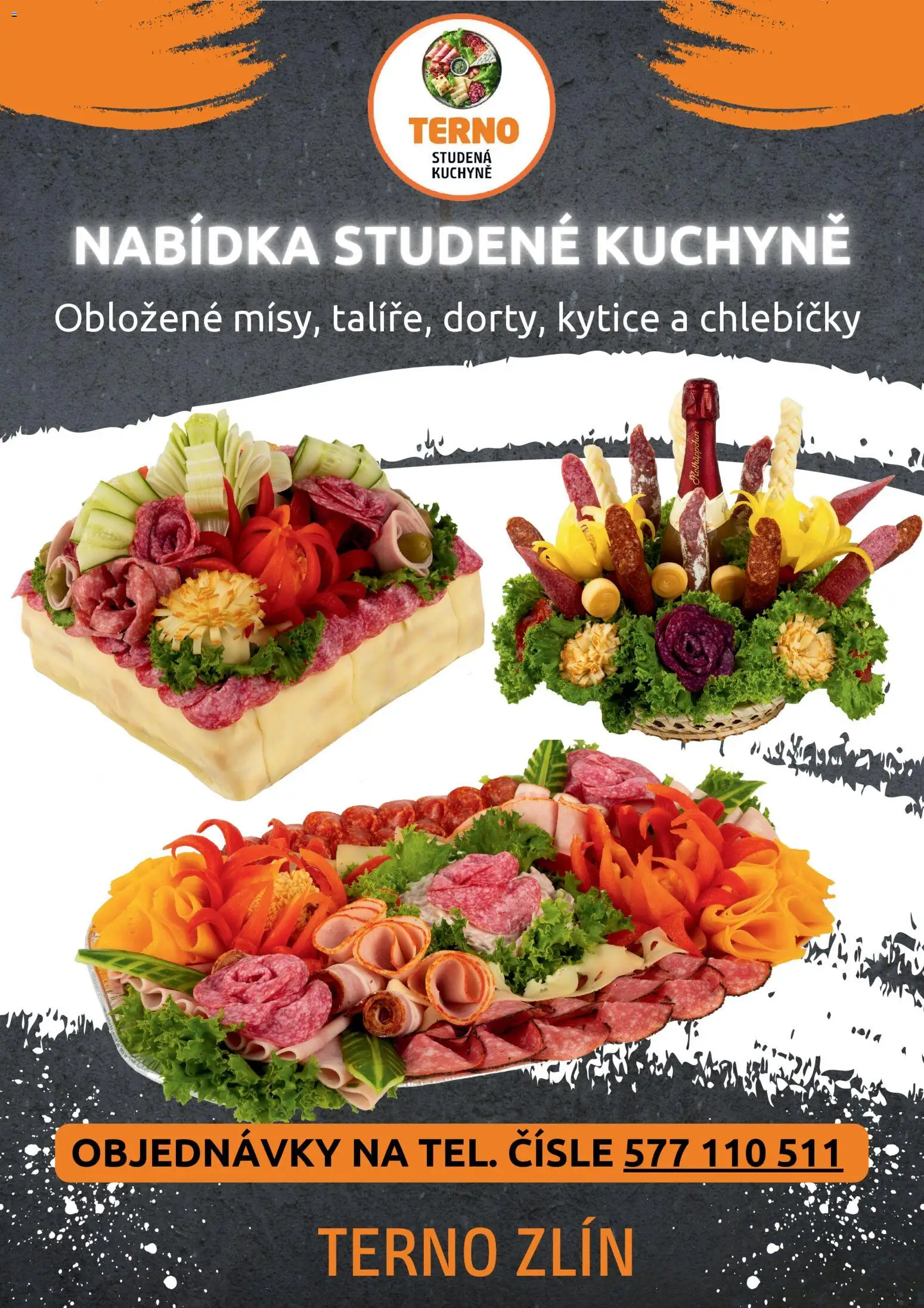 Terno leták - Grill Zlín – Studená kuchyně od 07.04.2026 | Strana: 1 | Produkty: Kytice, Kuchyně