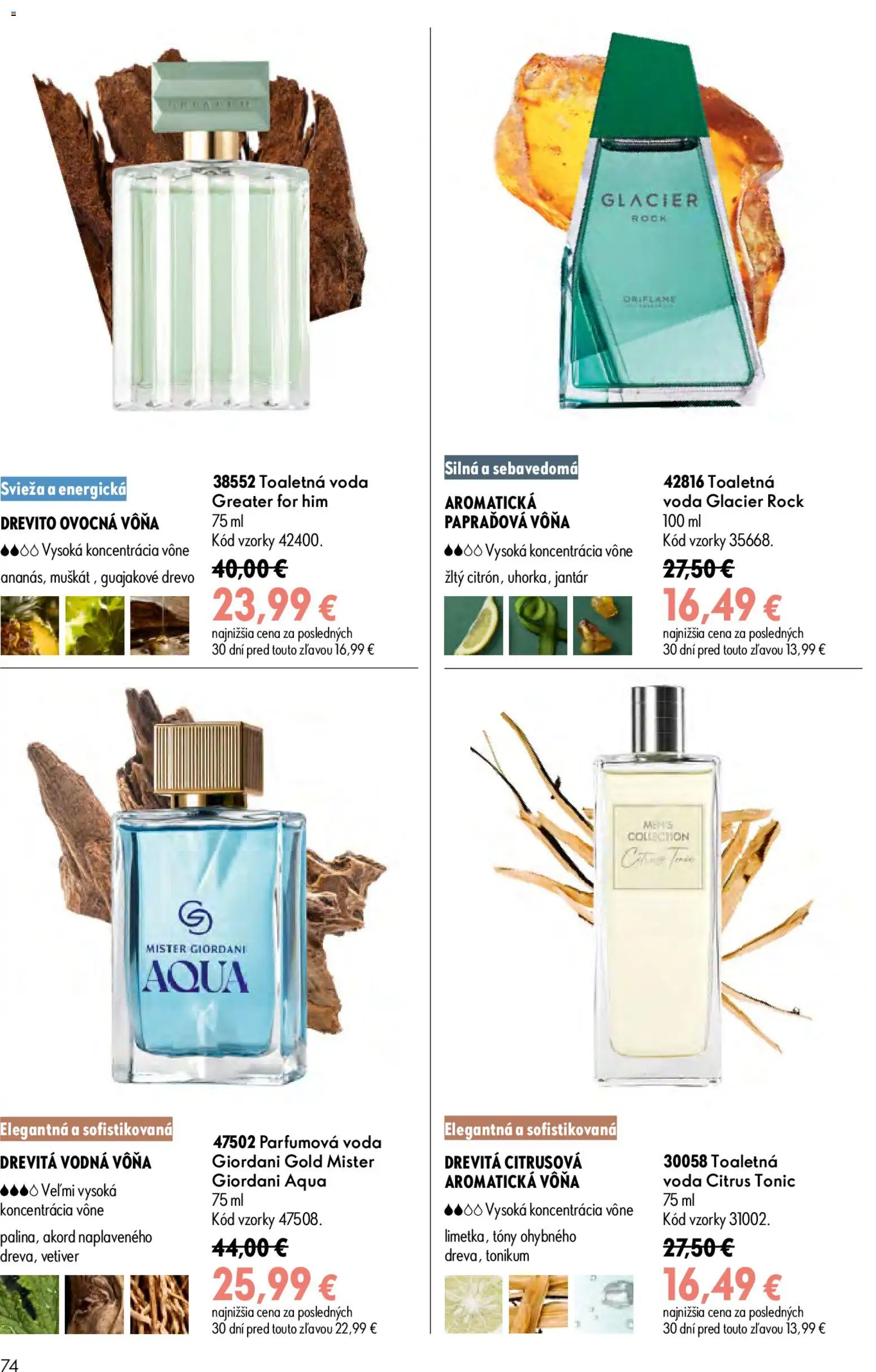 Nové Oriflame akcie – leták je platný od 29.07.2026 | Strana: 74 | Produkty: Toaletná voda, Tonic, Voda