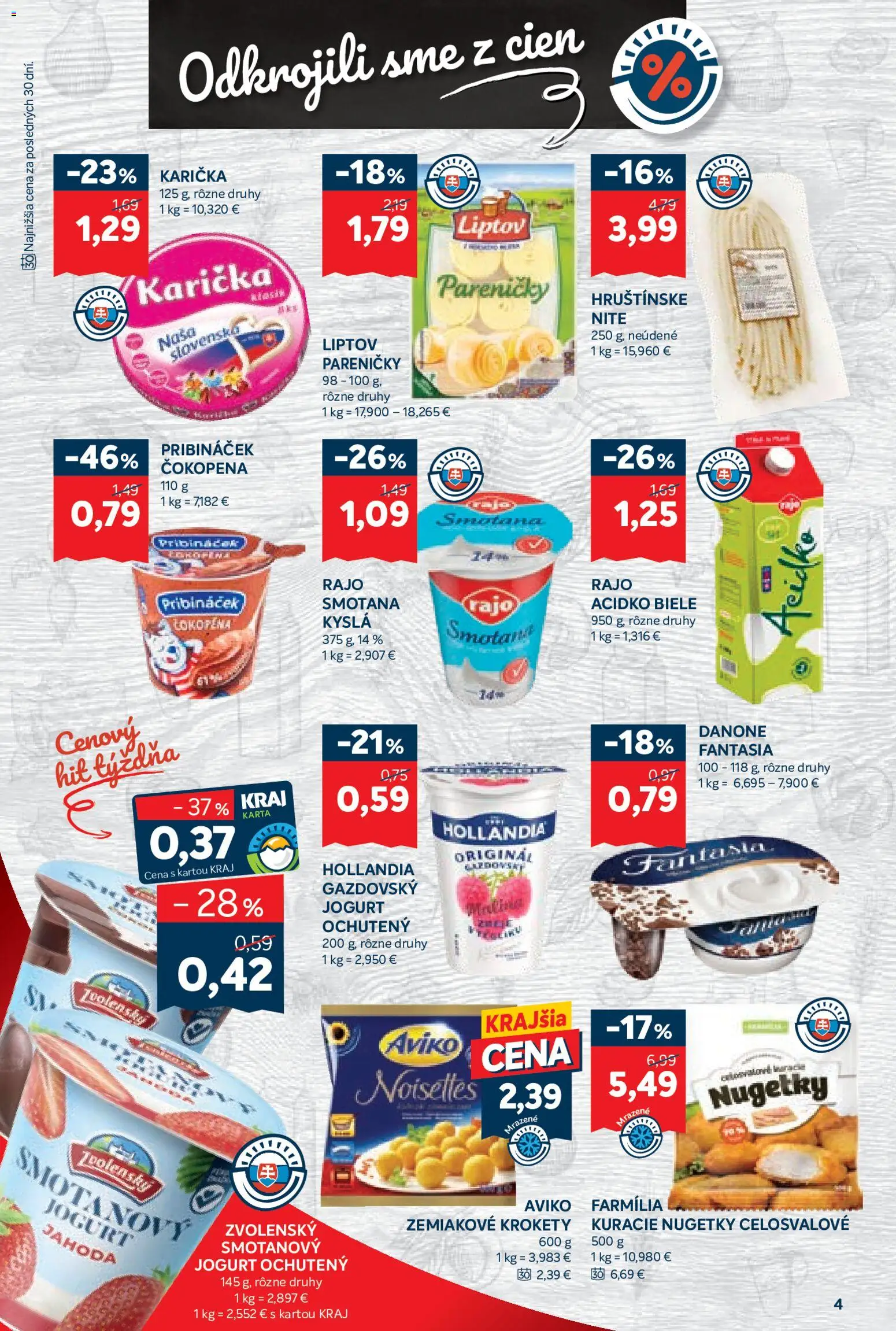 Nové Kraj akcie – leták je platný od 22.10.2026 | Strana: 6 | Produkty: Jogurt, Smotana, Krokety, Acidko