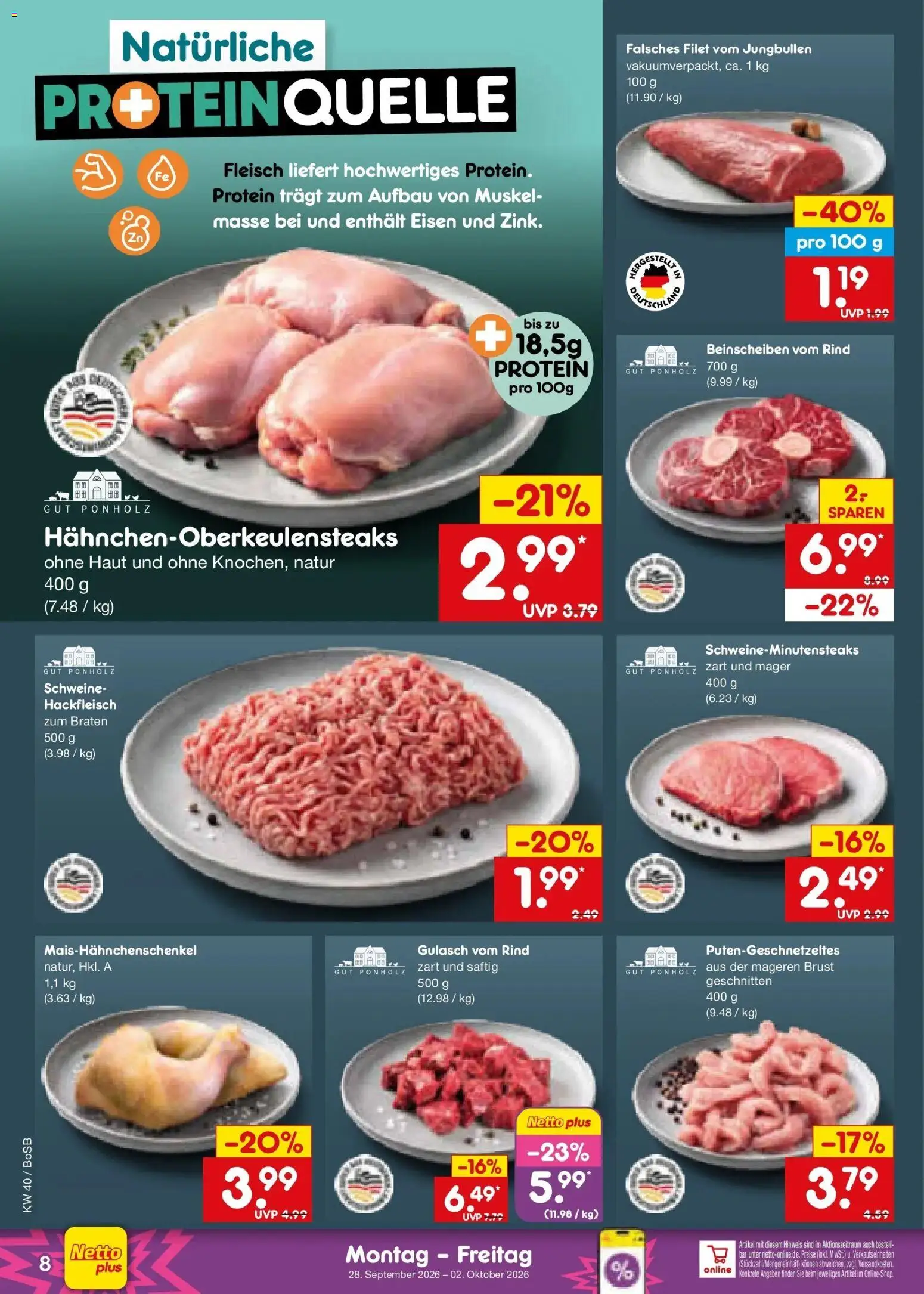 Netto Marken-Discount Prospekt Stadtlohn – gültig ab 28.09.2026 | Seite: 10 | Produkte: Gulasch, Fleisch, Hackfleisch