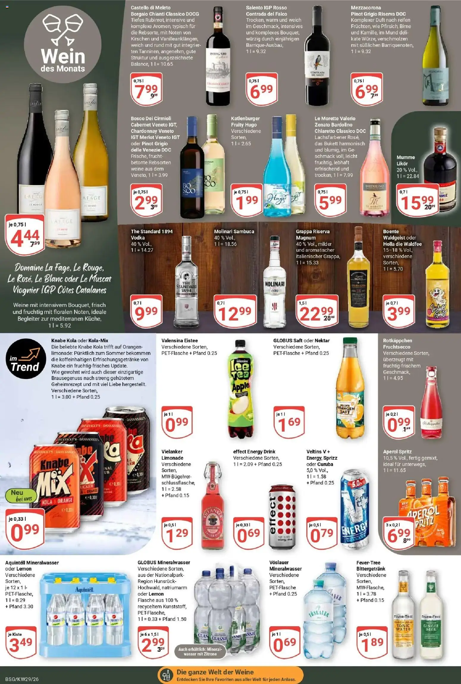 Globus Prospekt Braunschweig – gültig ab 13.07.2026 | Seite: 17 | Produkte: Energy, Merlot, Valensina, Wasser