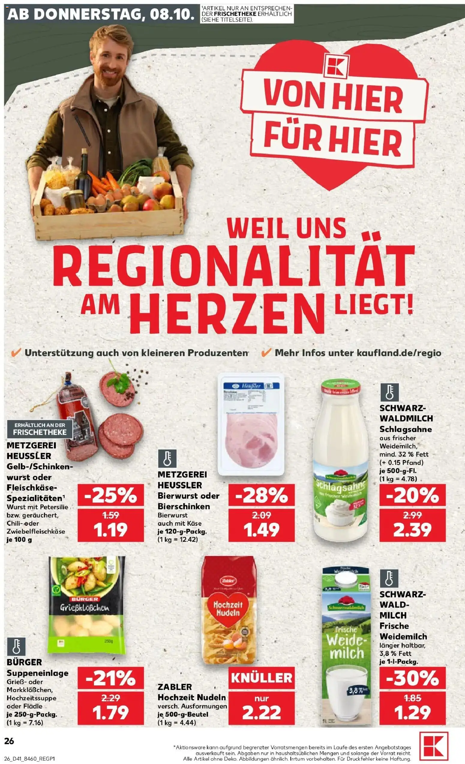 Prospekt Kaufland ab 08.10.2026 » Angebote Online zum Blättern | Seite: 26 | Produkte: Grieß, Milch, Käse, Petersilie