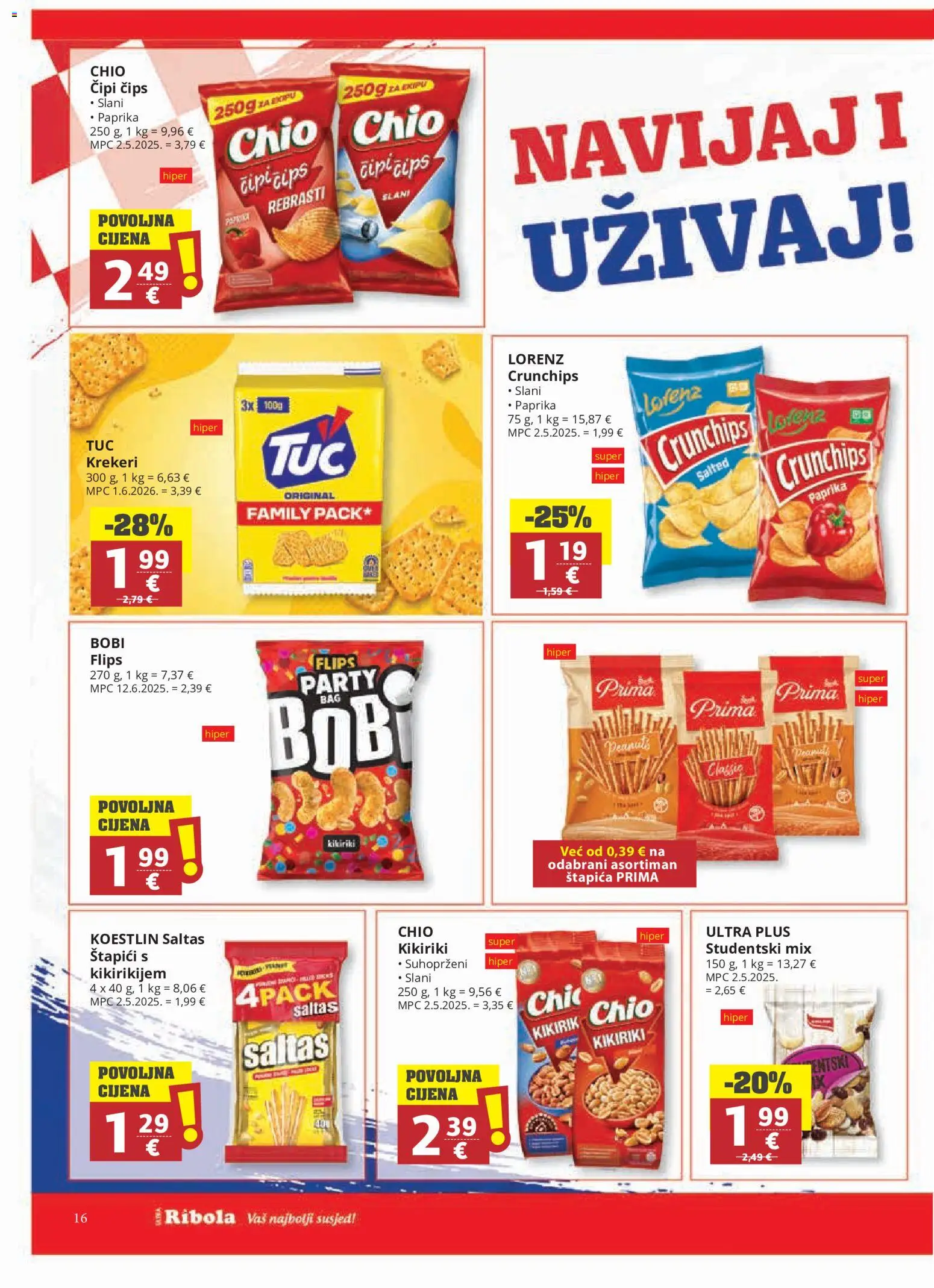 Ultra Gros katalog | vrijedi od 14.07.2026 | Stranica: 16 | Proizvodi: Flips, Paprika, Čips, Krekeri