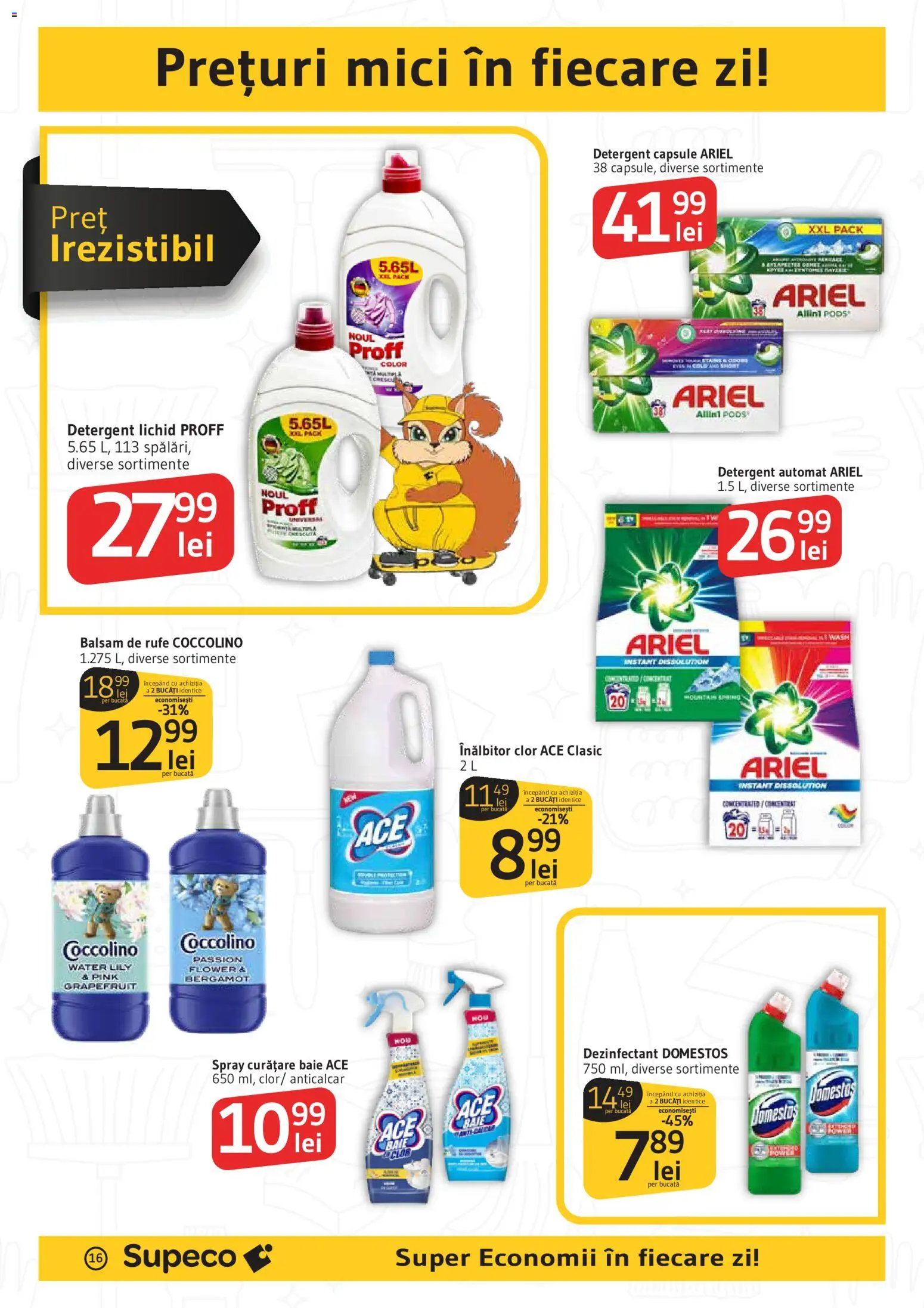 Noul catalog Supeco – valabil de la 25.06.2026 | Pagină: 16 | Produse: Kedi Ödül Oyuncakları, Mici, Detergent, Balsam de rufe
