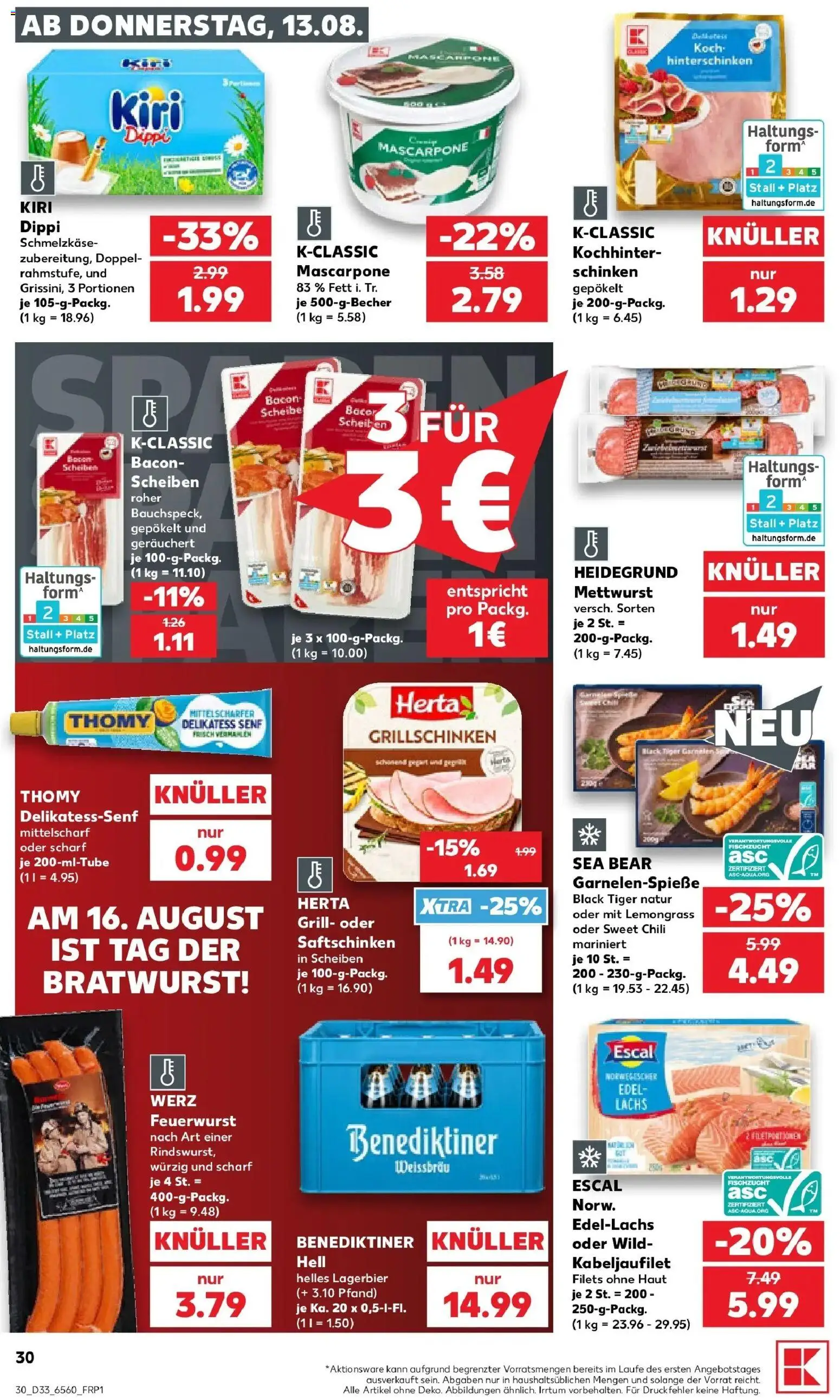 Prospekt Kaufland ab 10.08.2026 » Angebote Online zum Blättern | Seite: 39 | Produkte: Grill, Mascarpone, Bratwurst, Schinken