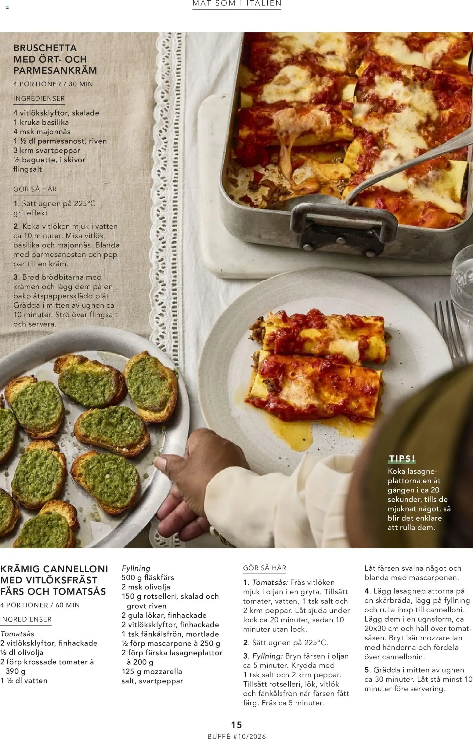 ICA Maxi reklamblad aktuell från 01/10/2026 | Sida: 15 | Produkter: Krossade tomater, Fläskfärs, Mascarpone, Vitlök