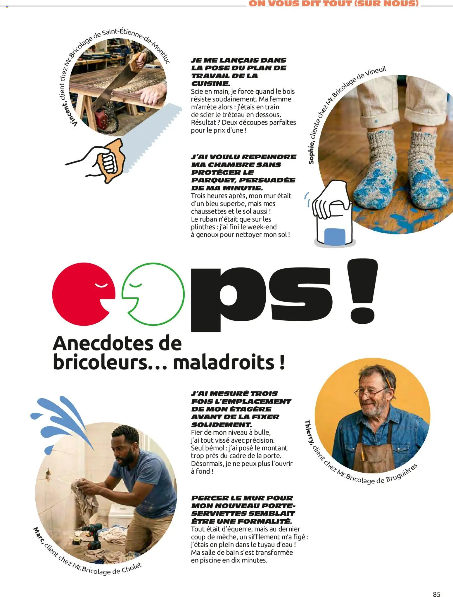 {H1} | Page: 85 | Produits: Plan de travail, Tuyau, Serviettes, Cadre