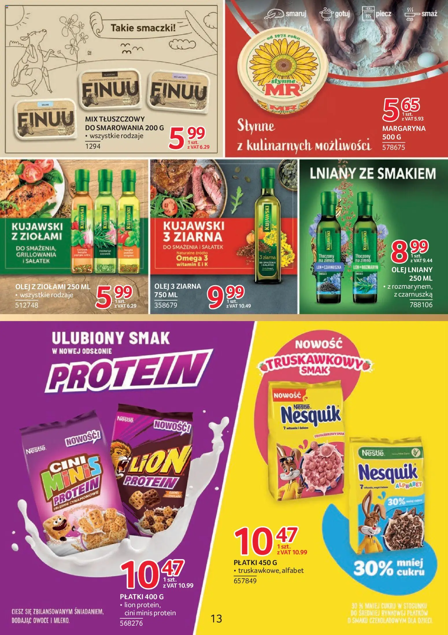 Selgros cash&carry gazetka - Markowe Produkty od 08.10.2026 | Strona: 13 | Produkty: Omega, Margaryna, Mleko, Olej