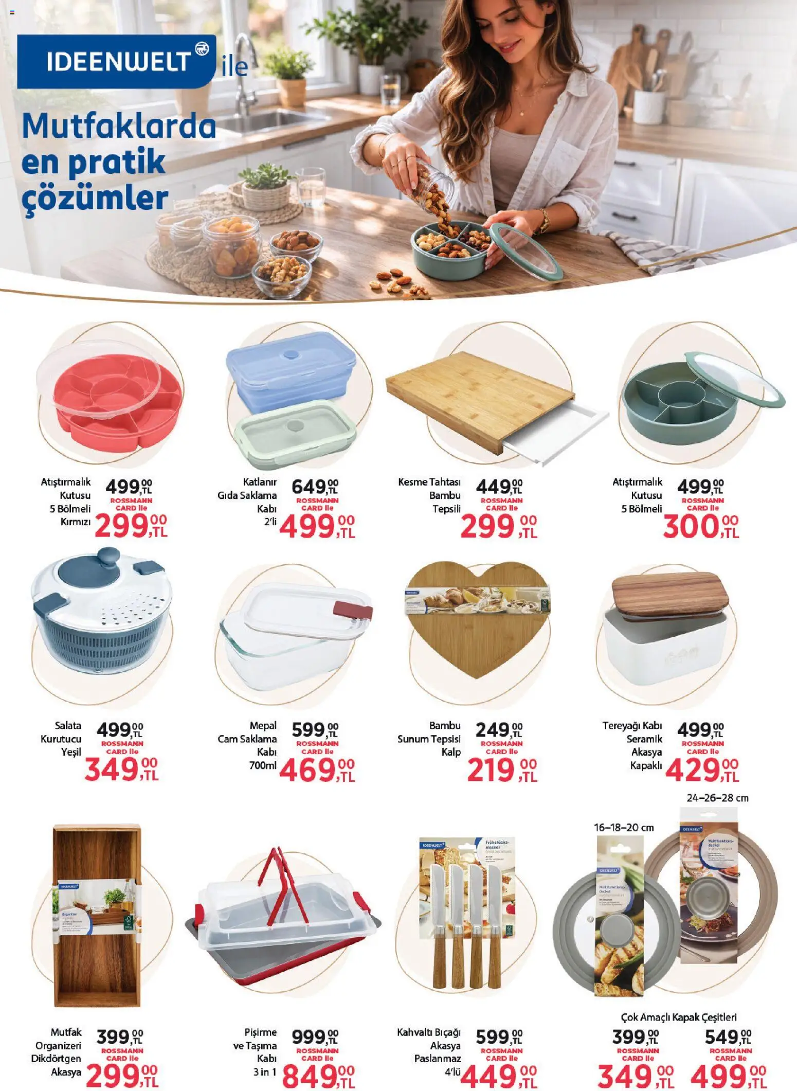 Rossmann - Nisan Ev & Yaşam Kataloğu - 01.04.2026 tarihinden itibaren geçerlidir | Sayfa: 12 | Ürünler: Atıştırmalık, Tereyağı, Salata, Tepsi