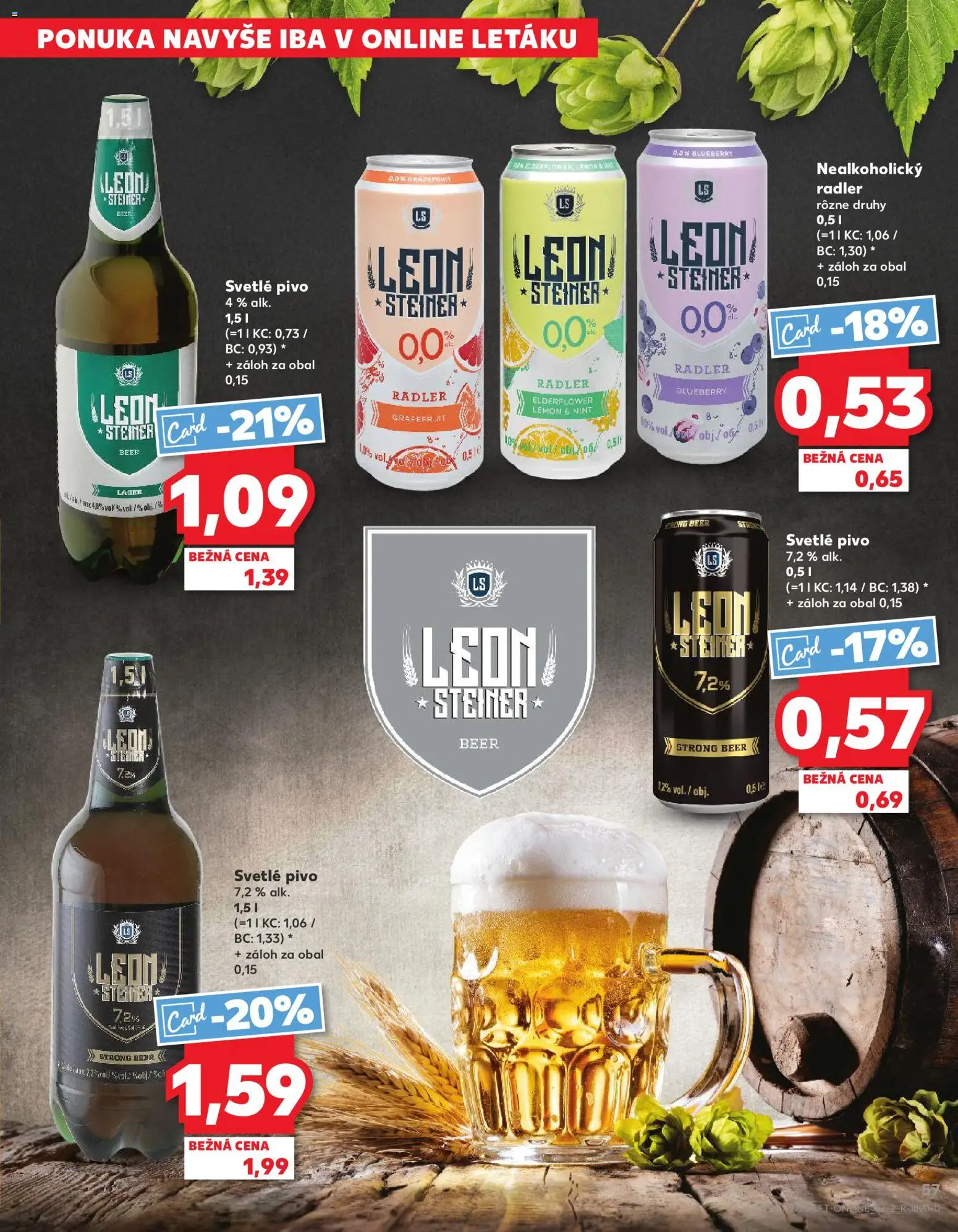 Nové Kaufland akcie – leták je platný od 18.06.2026 | Strana: 57 | Produkty: Pivo, Radler, Grapefruit