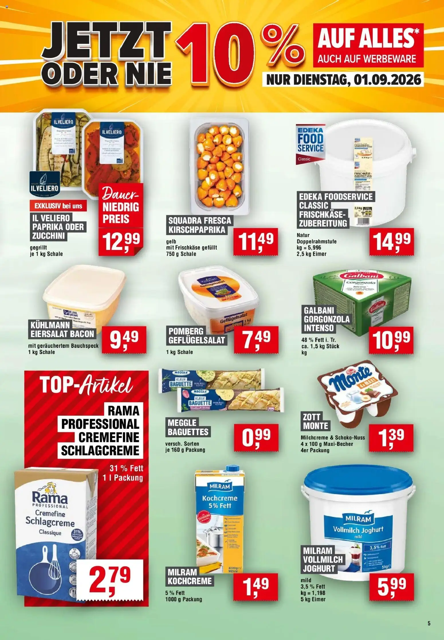 Edeka Prospekt Naumburg (Saale) (ab 27.08.2026) » Angebote Online | Seite: 5 | Produkte: Rama, Joghurt, Baguette, Zucchini