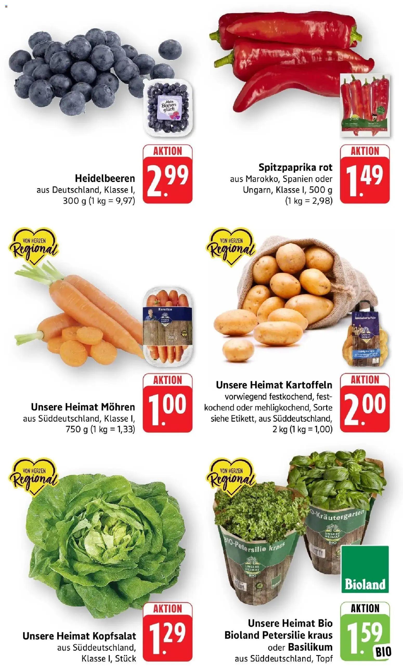 Edeka Prospekt Offenburg-Zunsweier (ab 24.08.2026) » Angebote Online | Seite: 2 | Produkte: Mohren, Heidelbeeren, Kartoffeln, Petersilie