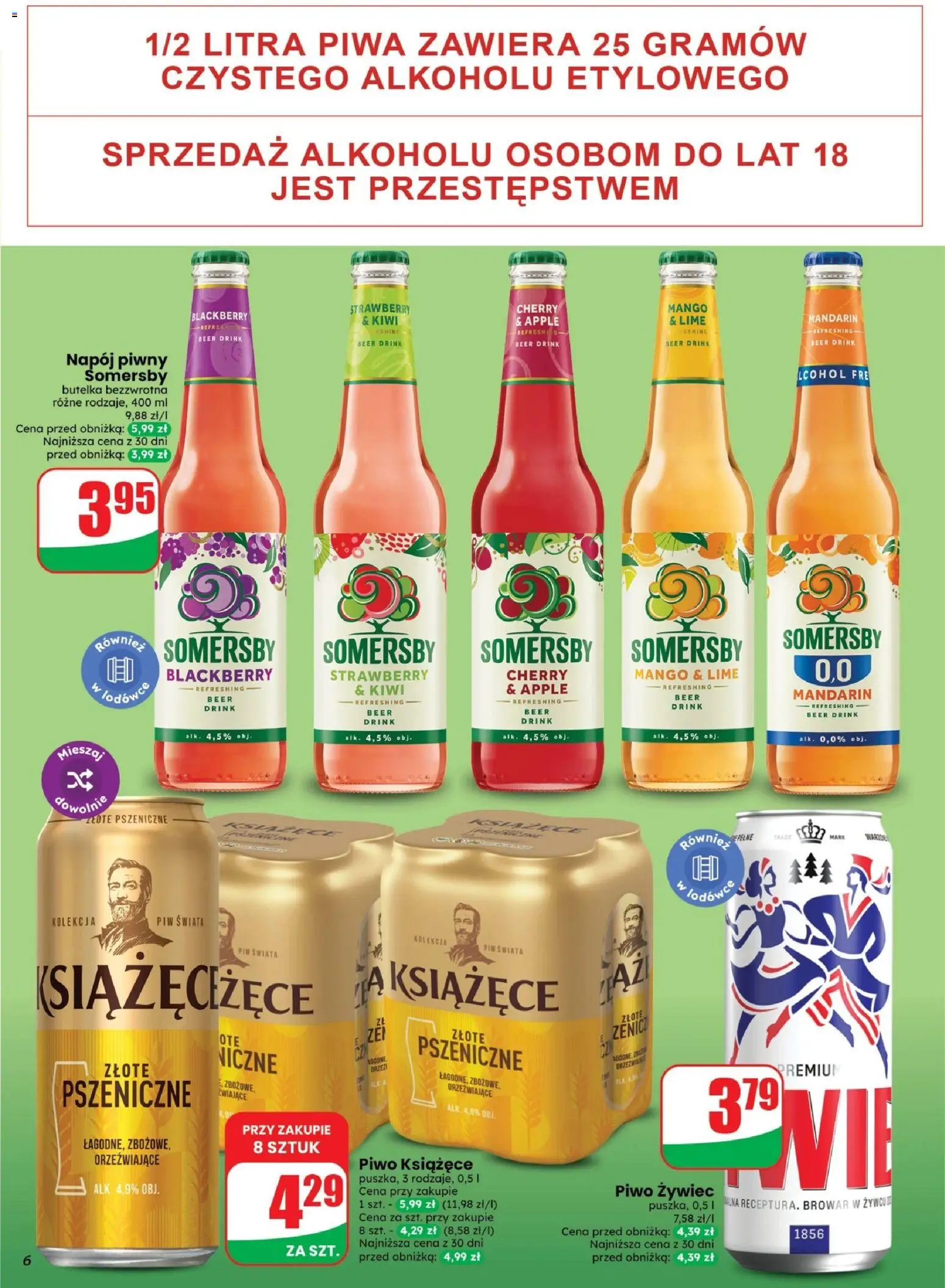 Dino gazetka - Weekendowe Okazje od 02.10.2026 | Strona: 6 | Produkty: Piwo książęce, Piwo, Somersby, Kiwi