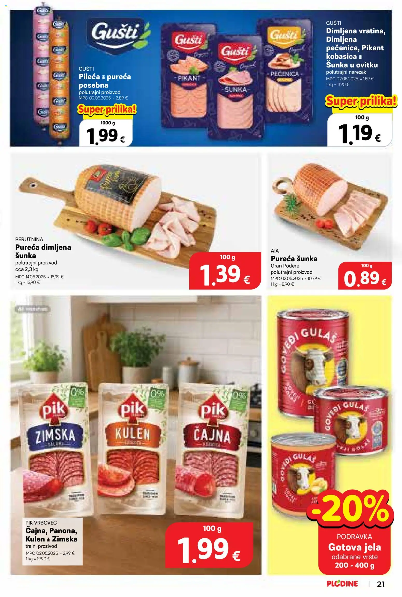 Plodine katalog | vrijedi od 09.09.2026 | Stranica: 21 | Proizvodi: Podravka, Narezak, Pik Vrbovec, Gotova jela
