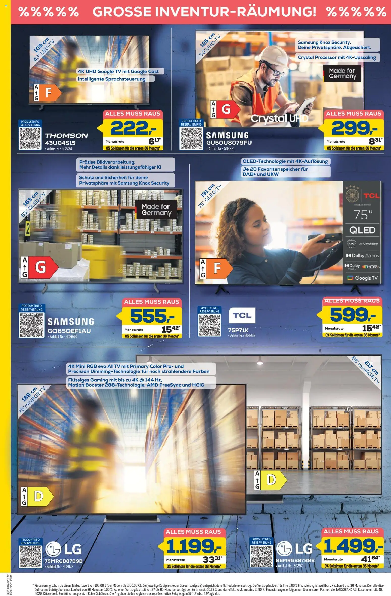 Euronics Prospekt Berlet – gültig ab 17.09.2026 | Seite: 2 | Produkte: LG, Samsung, TV