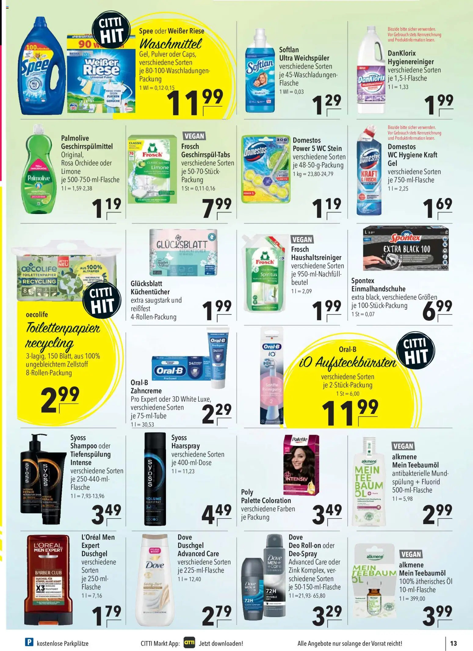 CITTI Markt Prospekt – gültig ab 16.09.2026 | Seite: 17 | Produkte: Spülung, Duschgel, WC Stein, Toilettenpapier