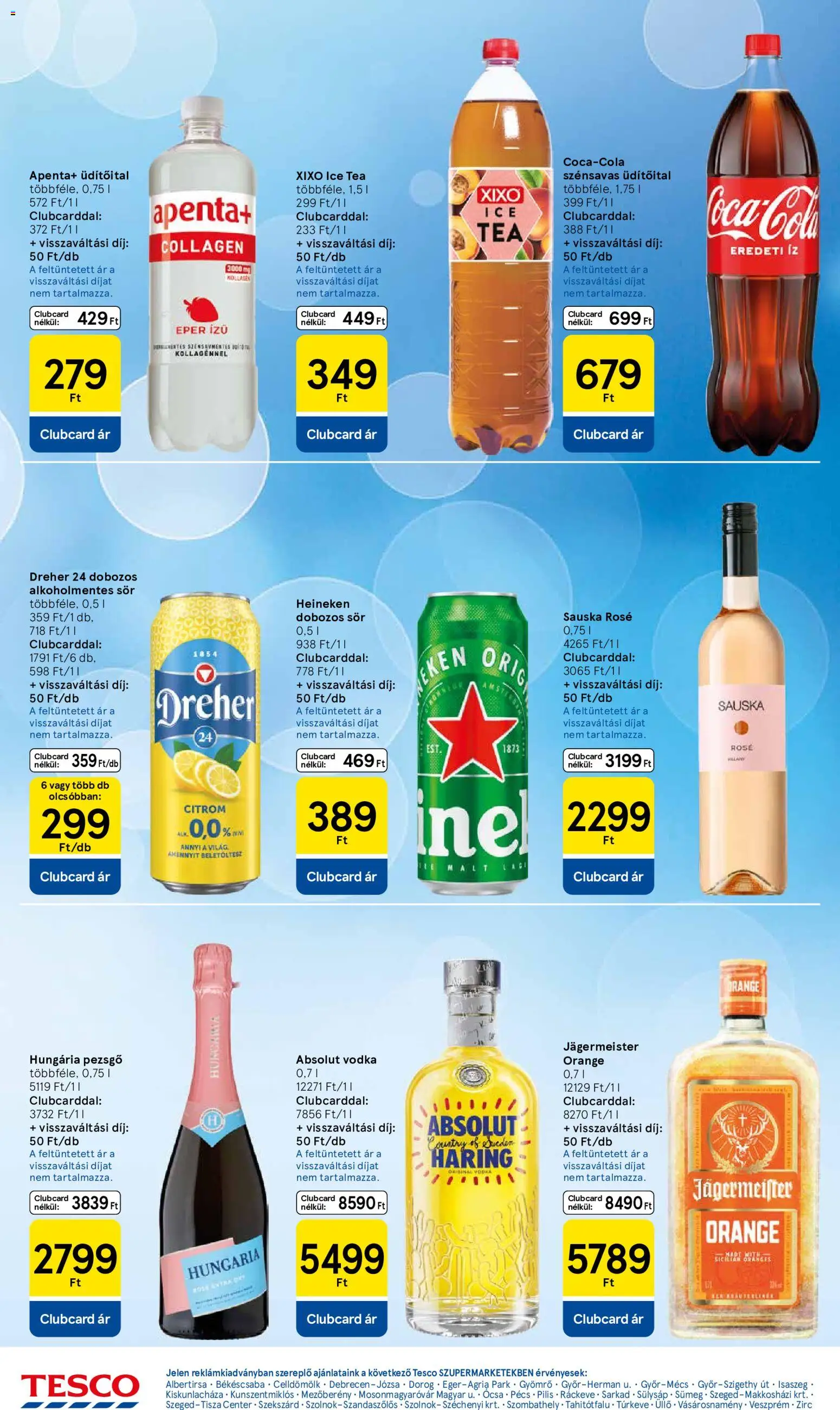 Tesco akciós ujság - amely érvényes a következő dátumtól: 2026.08.13. | Oldal: 6 | Termékek: Absolut vodka, Heineken, Ice tea, Alkoholmentes sör
