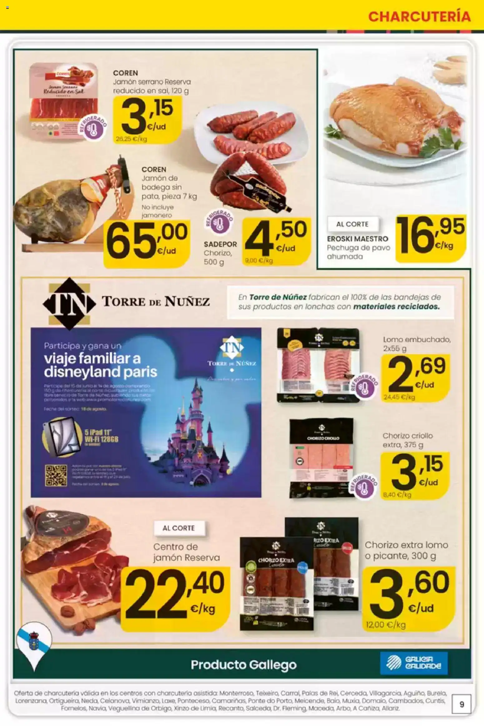 Eroski Ofertones de verano │ válido desde el 16/07/2026 | Página: 9 | Productos: Jamón serrano, Jamón