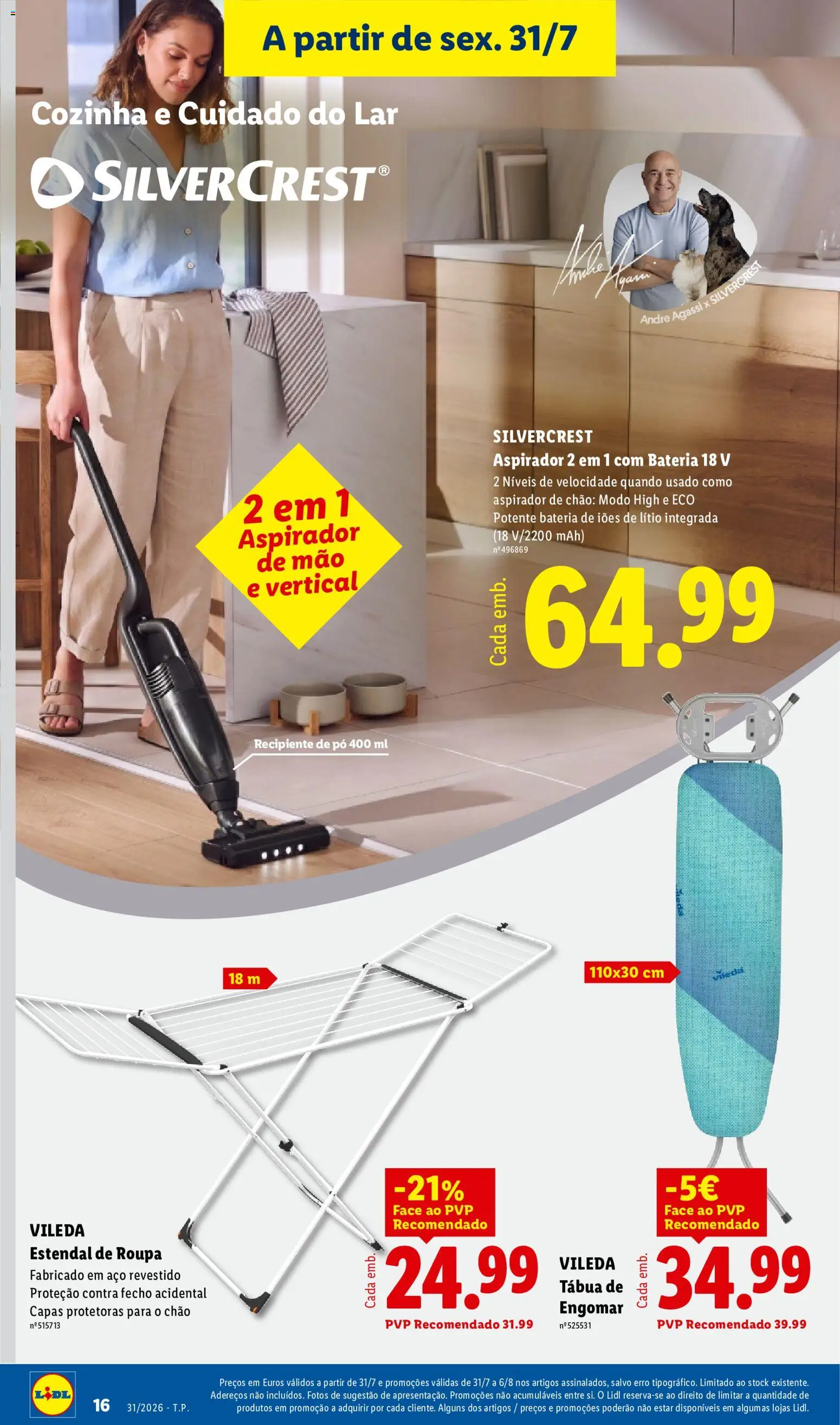 Lidl Novidades │ válido de 27/07/2026 | Página: 16 | Produtos: Tábua, Aspirador, Pó, Bateria