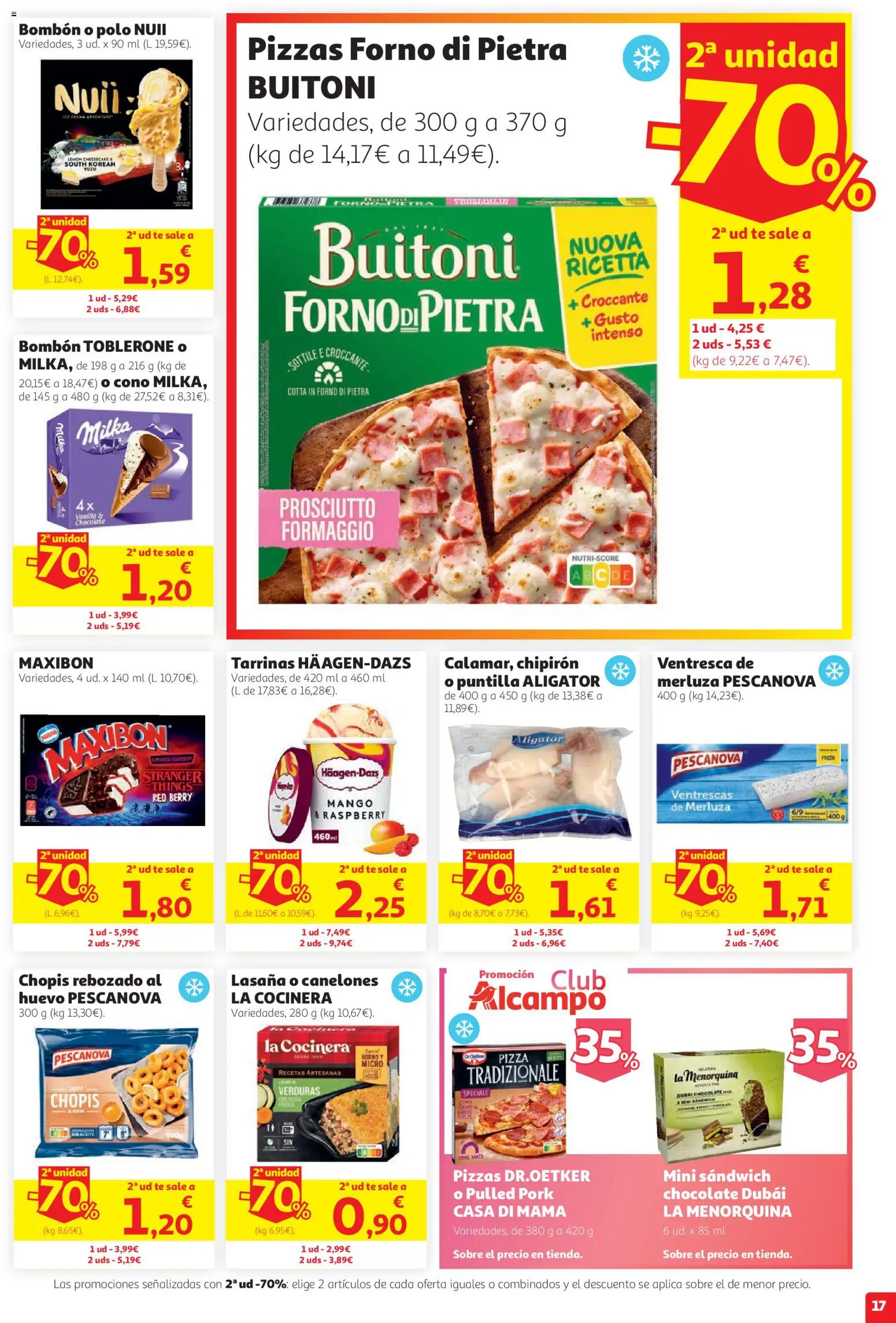 Alcampo folleto │ válido desde el 27/08/2026 | Página: 17 | Productos: Verduras, Chocolate, Mango, Canelones