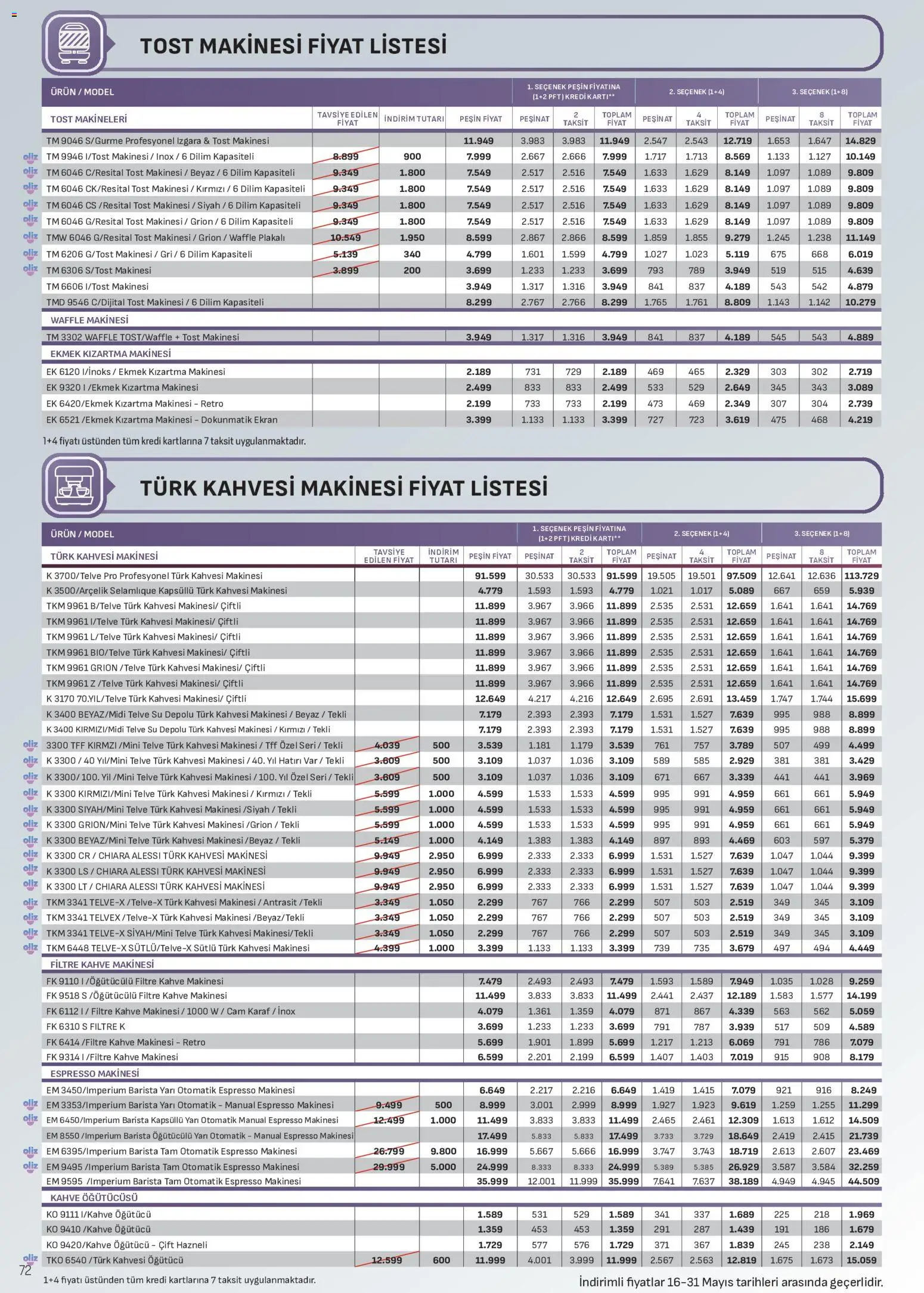 Arçelik Katalog - 16.05.2026 tarihinden itibaren geçerlidir | Sayfa: 72