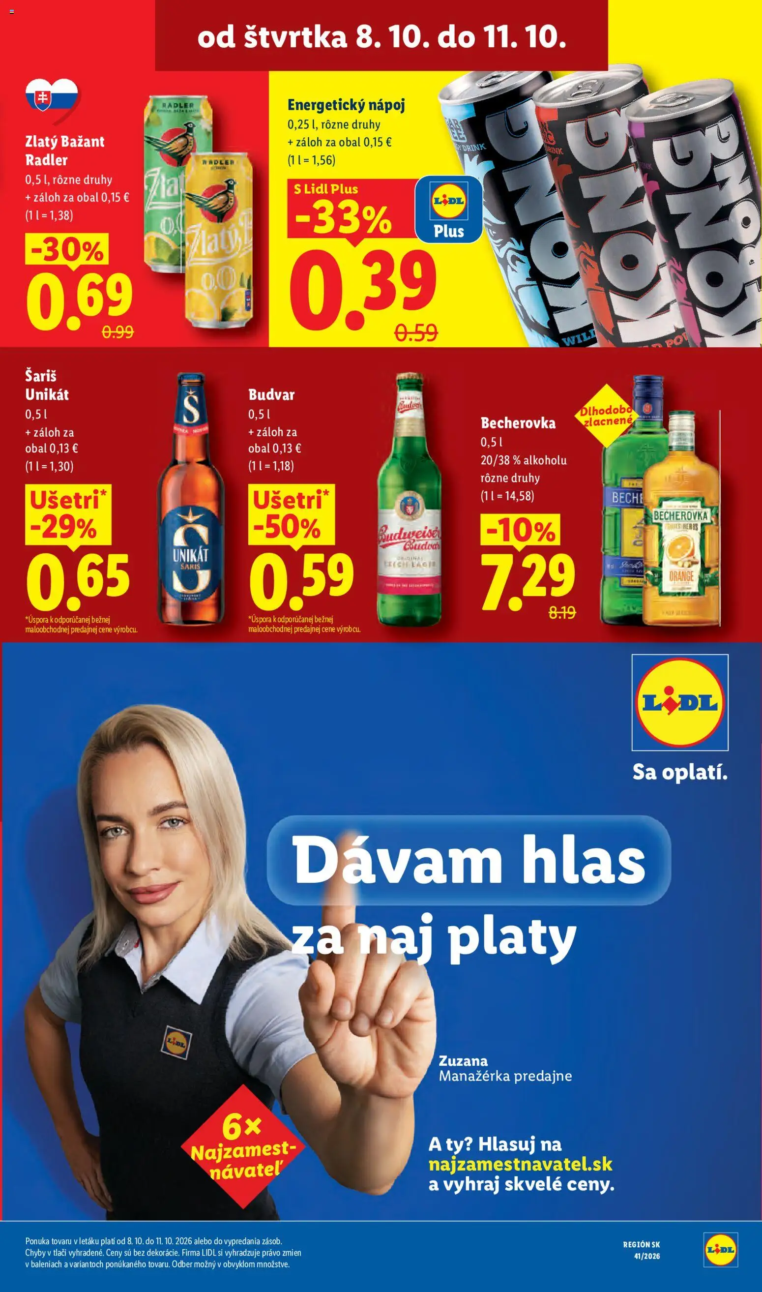 Nové Lidl akcie – leták je platný od 05.10.2026 | Strana: 75 | Produkty: Radler, Budvar, Šariš, Energetický nápoj