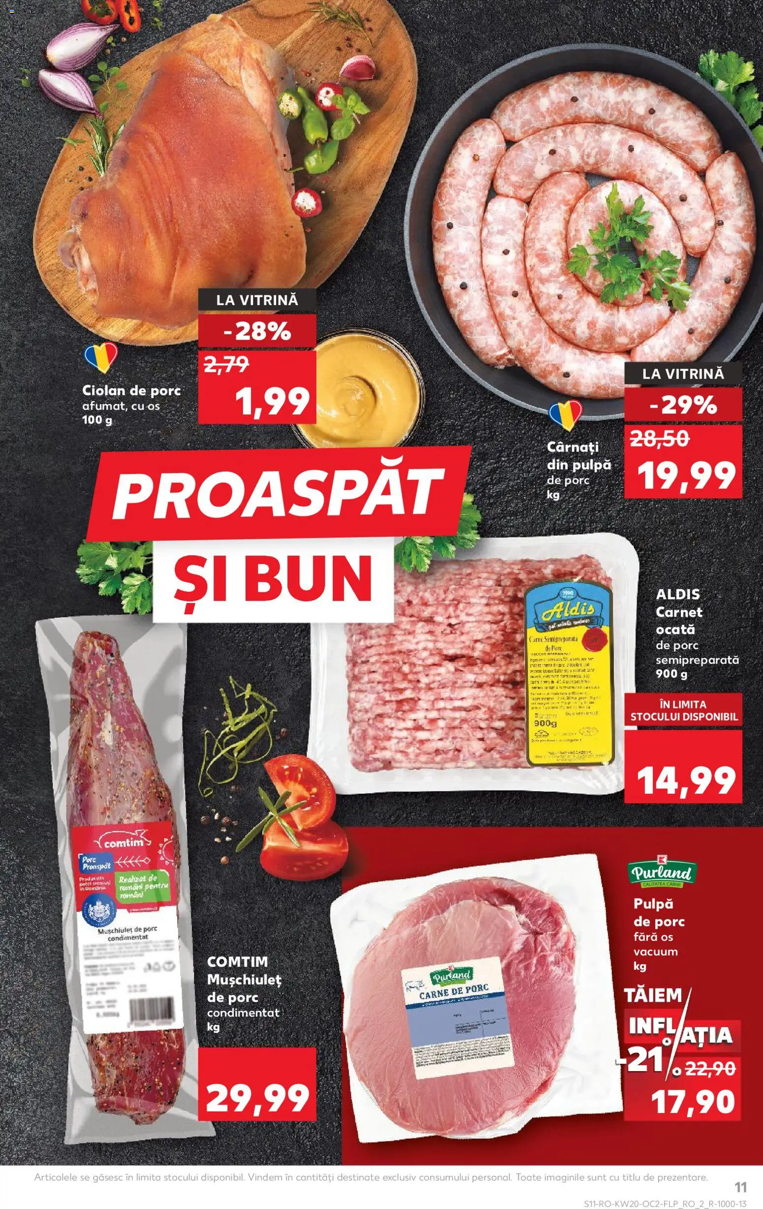 Noul catalog Kaufland – valabil de la 13.05.2026 | Pagină: 11 | Produse: Vitrină, Carne De Porc, Cârnați