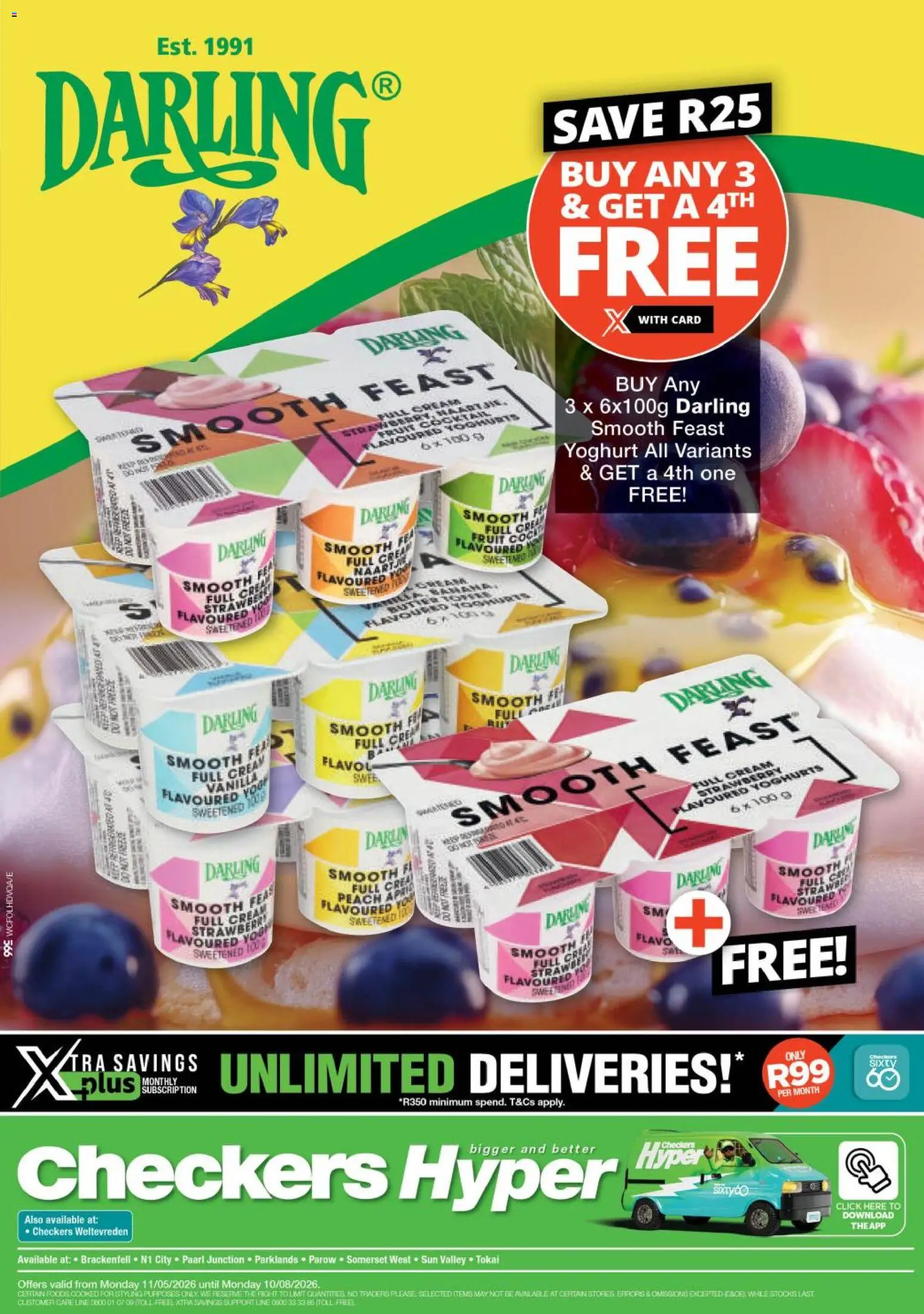 New Checkers catalogue – valid from 11.05.2026 | Page: 1 | Products: Yoghurt, Cream, Fruit, Peach