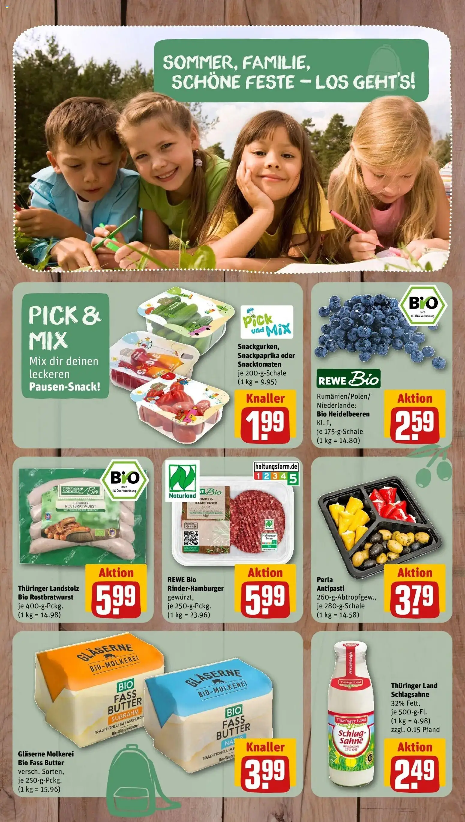 REWE Prospekt ab 10.08.2026 zum Blättern » Angebote | Seite: 8 | Produkte: Schlagsahne, Butter, Heidelbeeren, Sahne