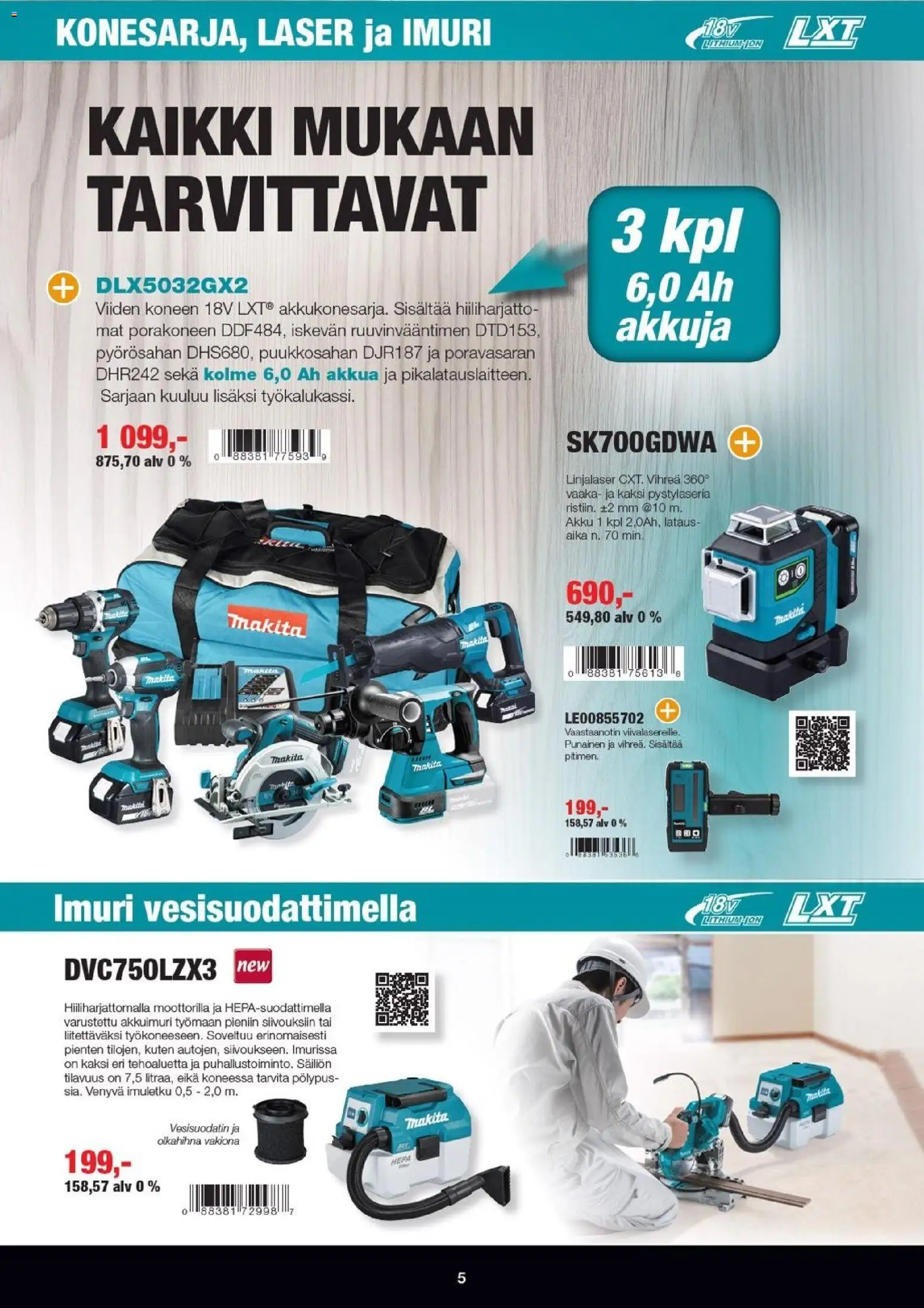 Makita tarjoukset – voimassa 01.01.2026 alkaen | Sivu: 5