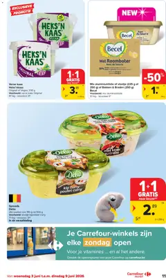 Carrefour market folder week 23 - Voorbeeld van een folder van Carrefour market, geldig van 03.06.2026 | Pagina: 11 | Producten: Roomboter, Salade, Kip, Kaas