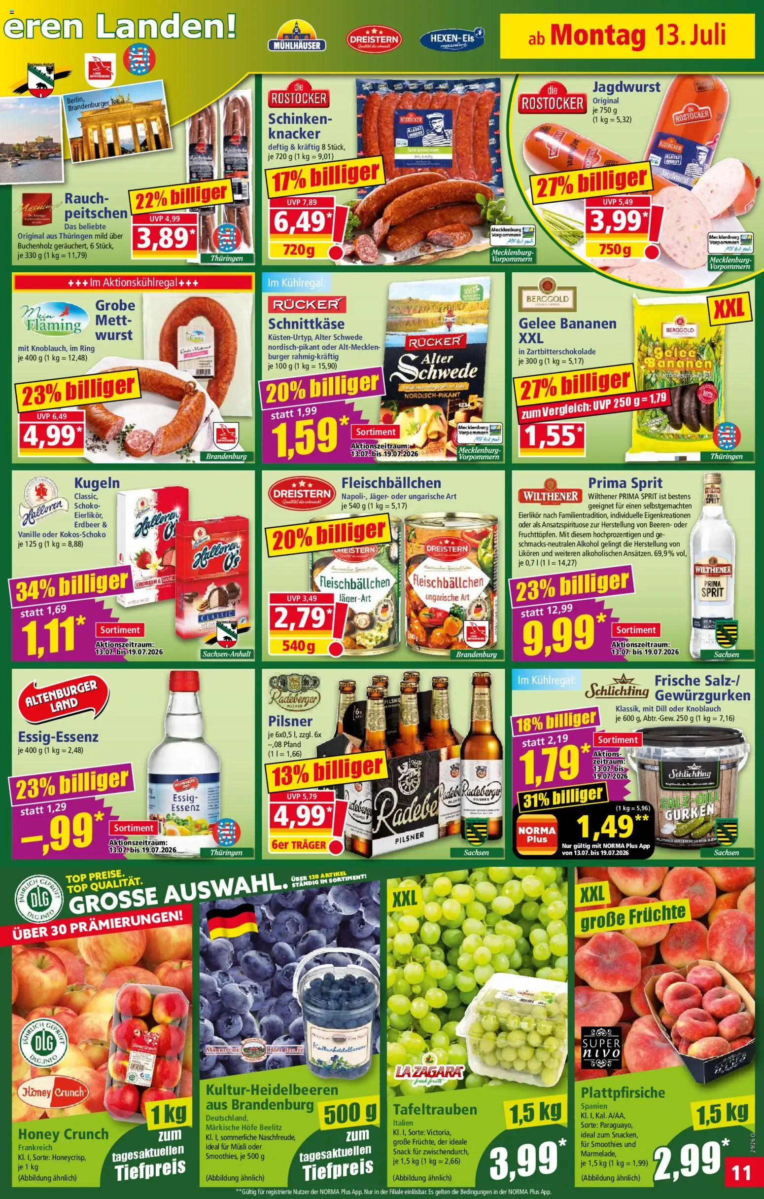 Norma Prospekt – gültig ab 13.07.2026 | Seite: 11 | Produkte: Top, Essig, Pullover, Gurken