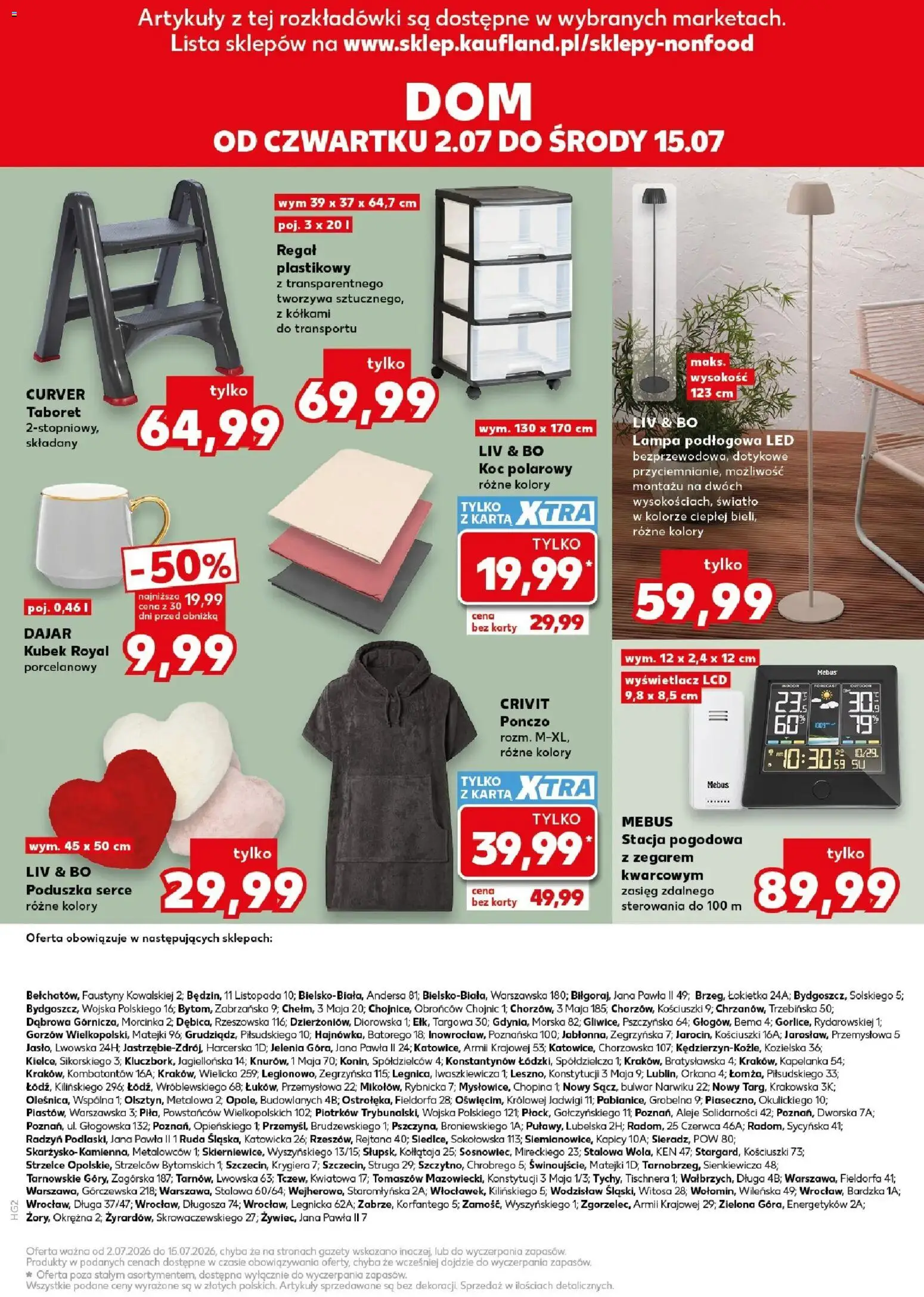 Kaufland gazetka - Złap Okazje od 02.07.2026 | Strona: 17 | Produkty: Karta, Stacja pogodowa, Poduszka, Regał plastikowy