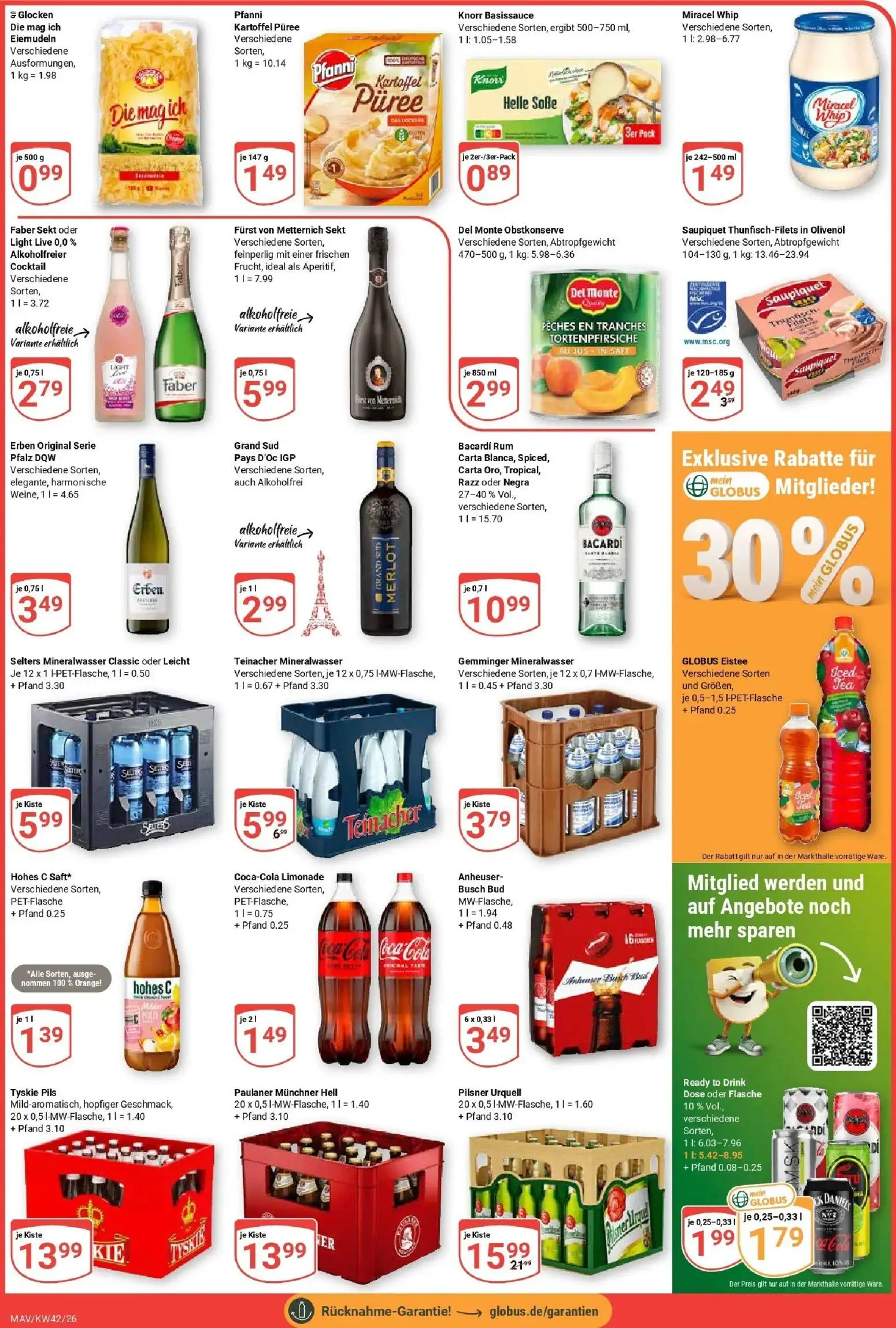 Globus Prospekt Mannheim (ab 12.10.2026) » Angebote online | Seite: 4 | Produkte: Cola, Rum, Limonade, Mineralwasser