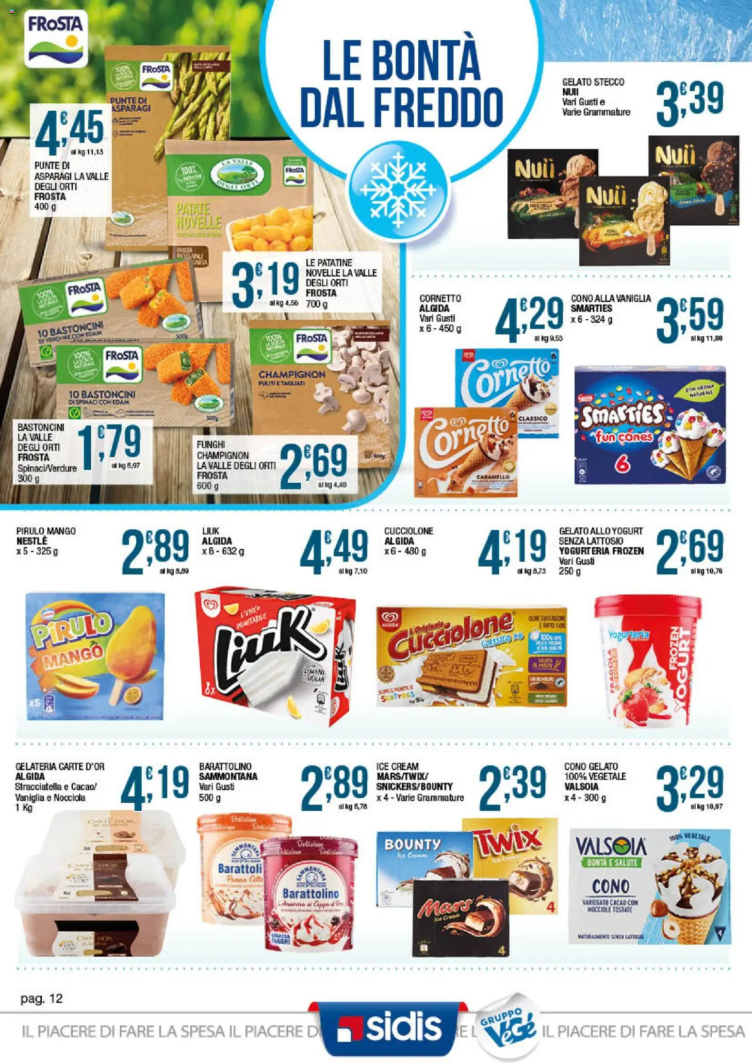 Volantino Sidis del 15.06.2026 | Pagina: 12 | Prodotti: Cornetto, Patatine, Gelato, Stracciatella