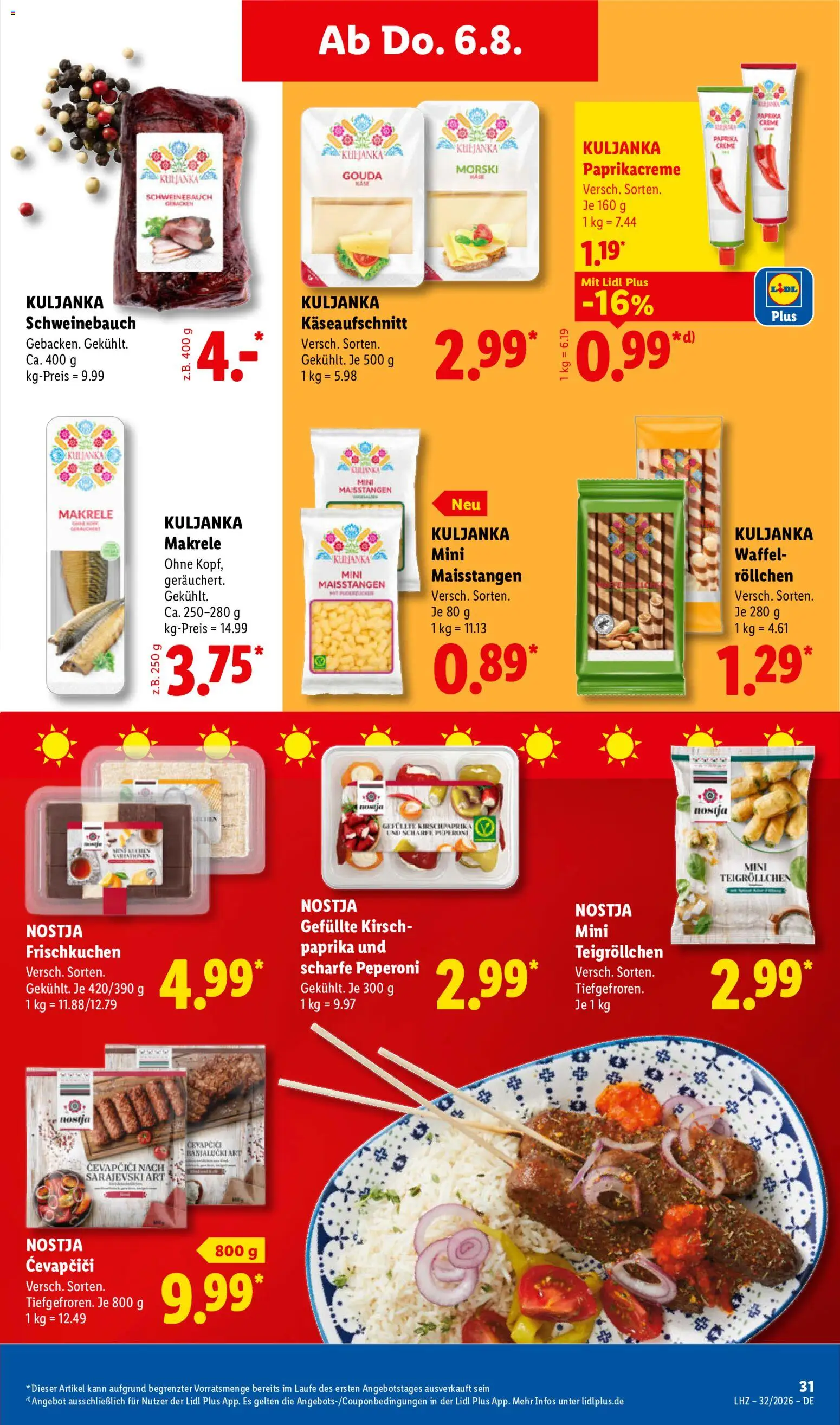 Lidl Německo leták od 03.08.2026 | Strana: 51 | Produkty: Gouda, Paprika, Kaše