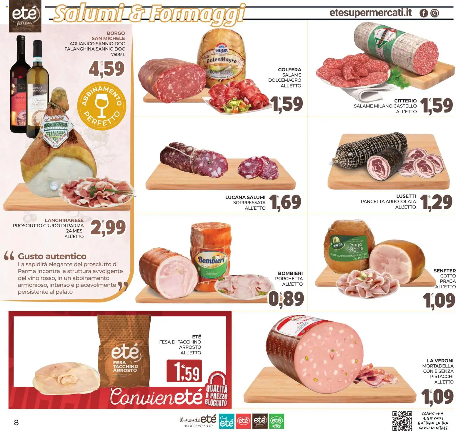 Volantino Eté del 01/09/2026 | Pagina: 8 | Prodotti: Arrosto, Salame, Tè, Tacchino