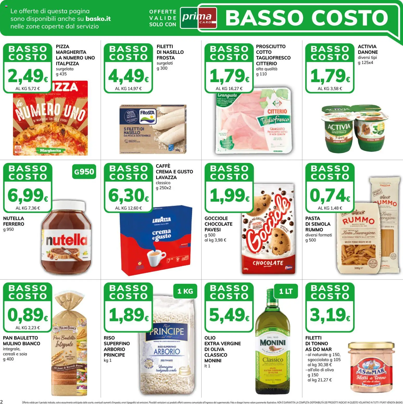 Volantino Basko del 29/09/2026 | Pagina: 2 | Prodotti: Caffè, Olio extra vergine, Basso, Semola
