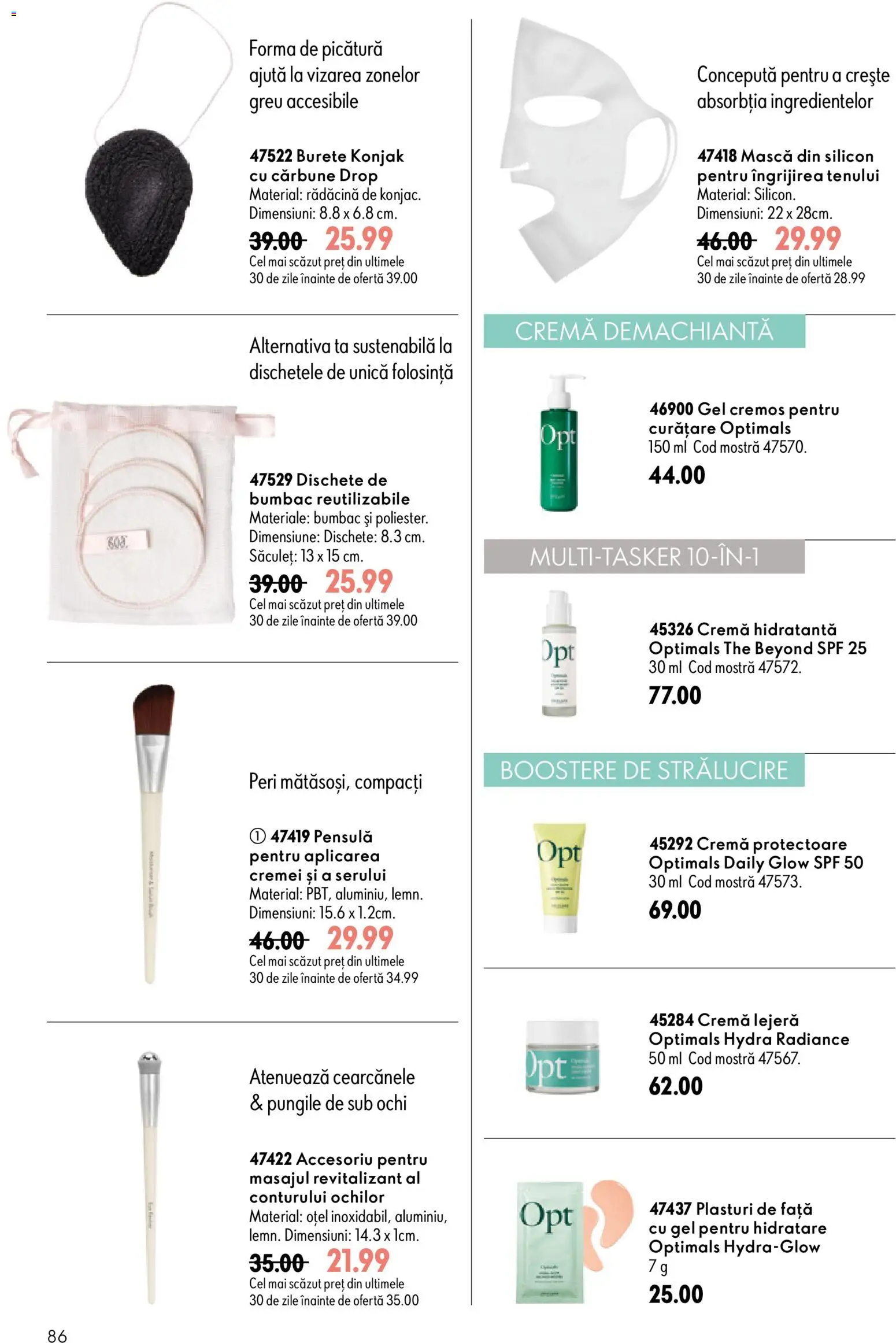 Noul catalog Oriflame – valabil de la 08.07.2026 | Pagină: 86 | Produse: Plasturi, Arapsaçı, Burete, Cremă