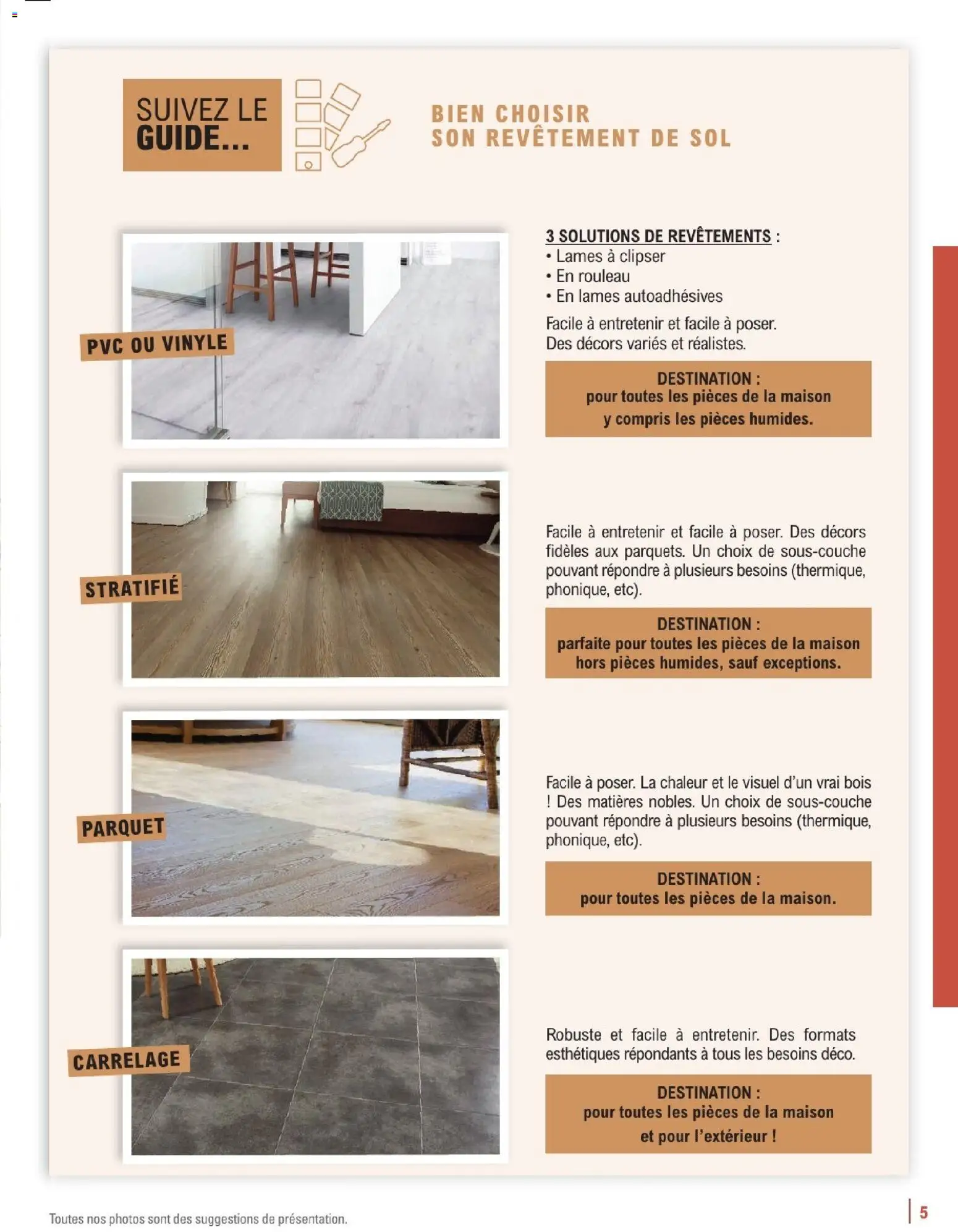 {H1} | Page: 5 | Produits: Rouleau, Parquet, Carrelage